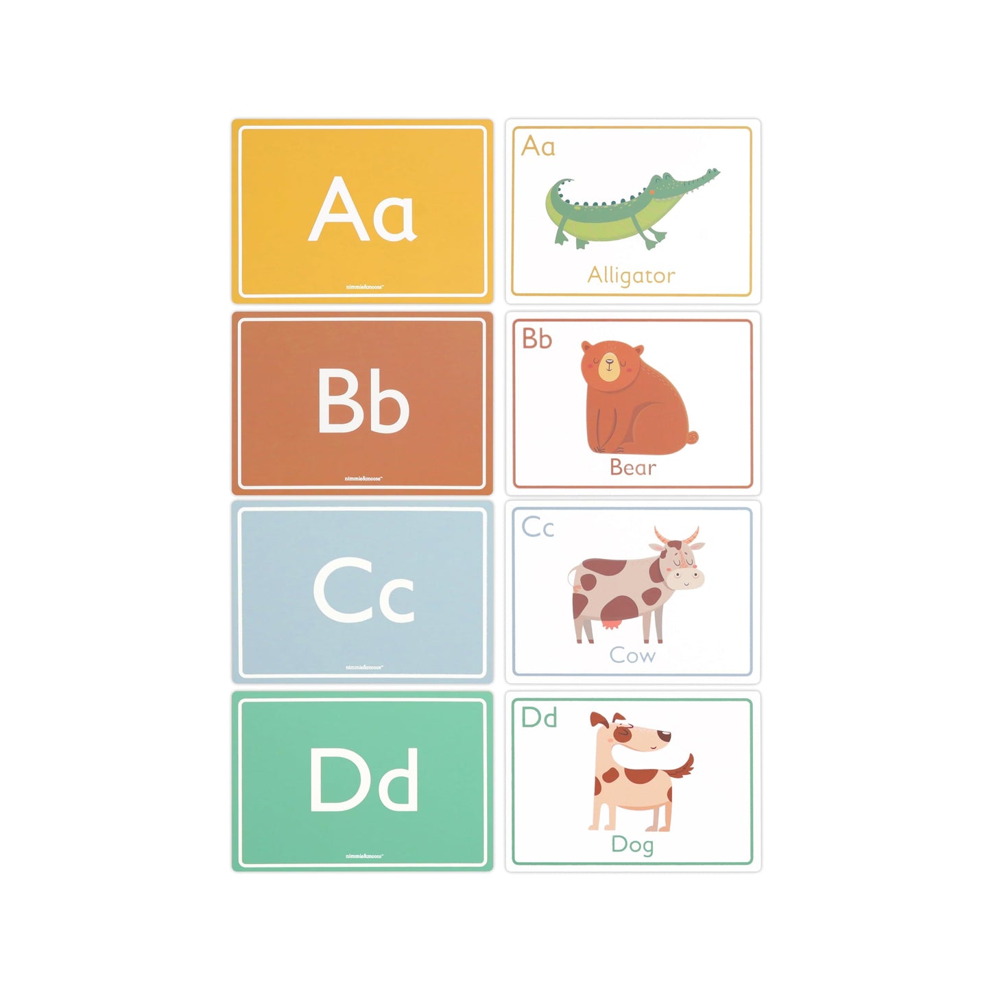 Nimmie & Moose Alphabet Flash Cards for Toddlers (1-3) – Extra-Thick, Letters & Numbers