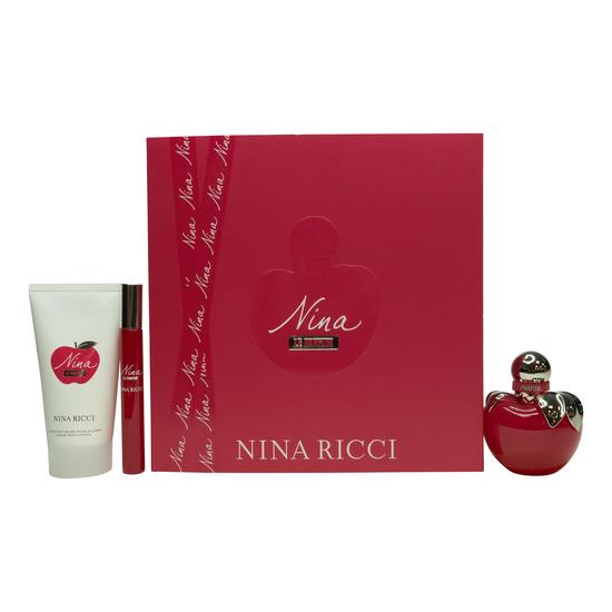 Nina Ricci Nina Le Parfum Gift Set - EDP 80ml Spray + 75ml Body Lotion + 10ml EDP Roll On