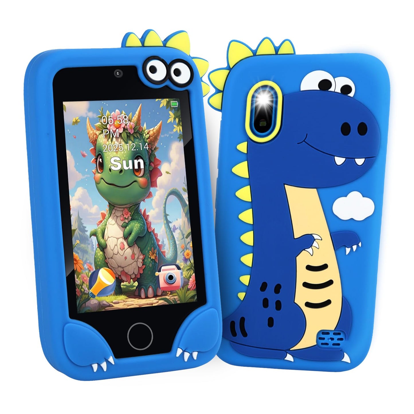 NINE CUBE Kids Cell Phone Toy – 3.97-inch Screen, 200+ STEM Games, Dual Cameras