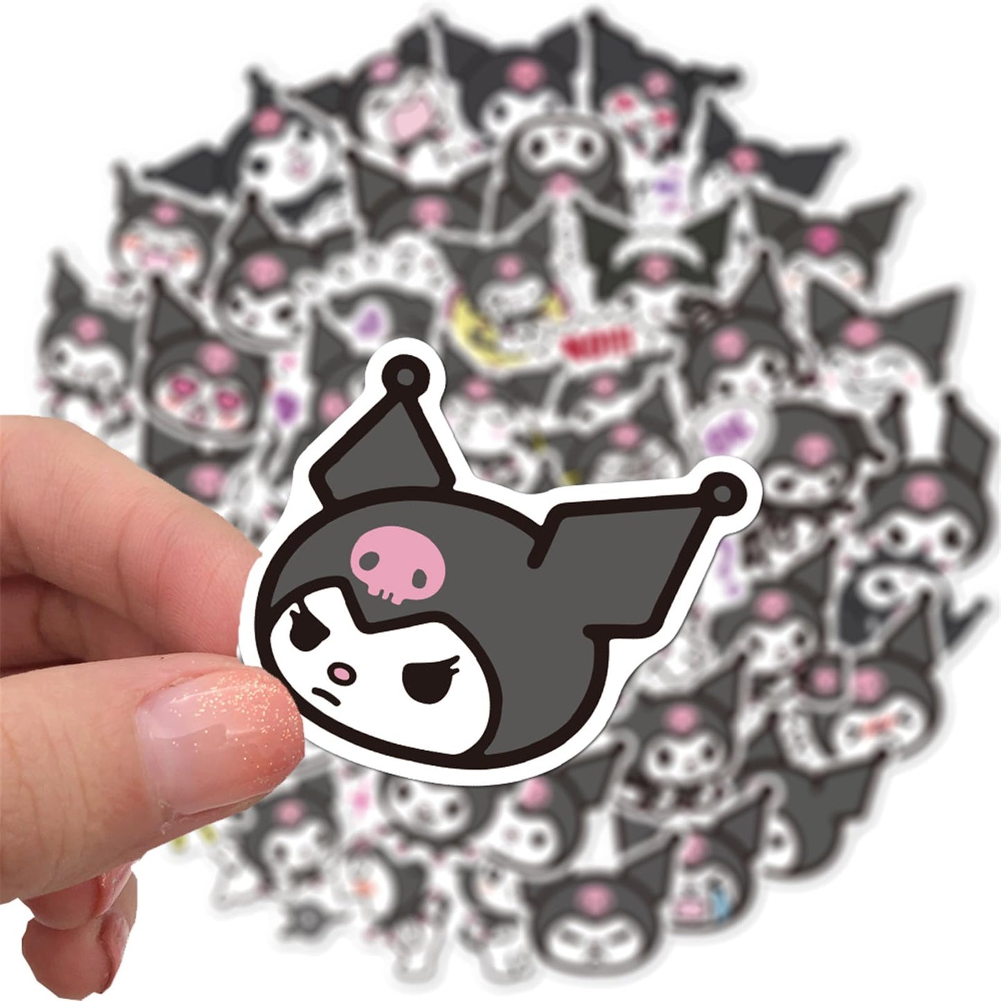 NineGirl Kuromi Stickers Pack – 50 Waterproof Vinyl Decals for Laptops & More