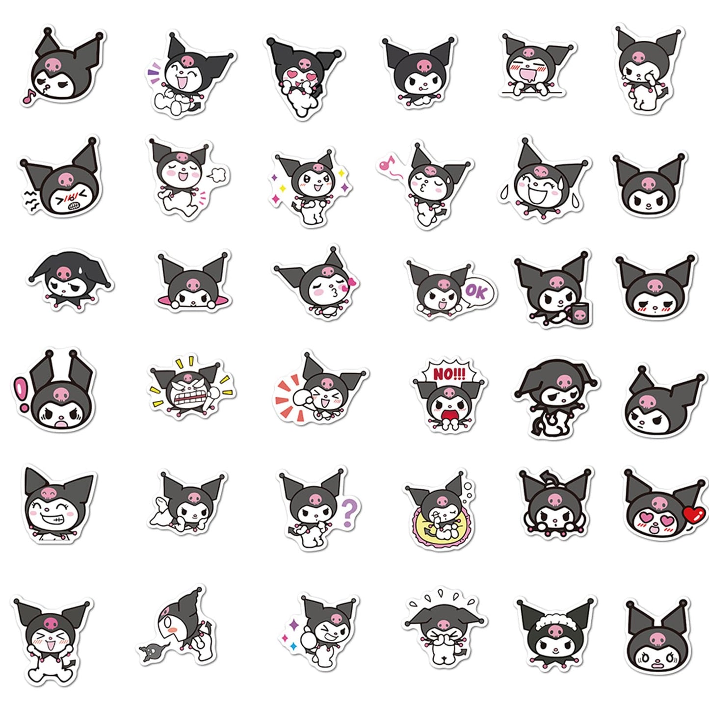 NineGirl Kuromi Stickers Pack – 50 Waterproof Vinyl Decals for Laptops & More