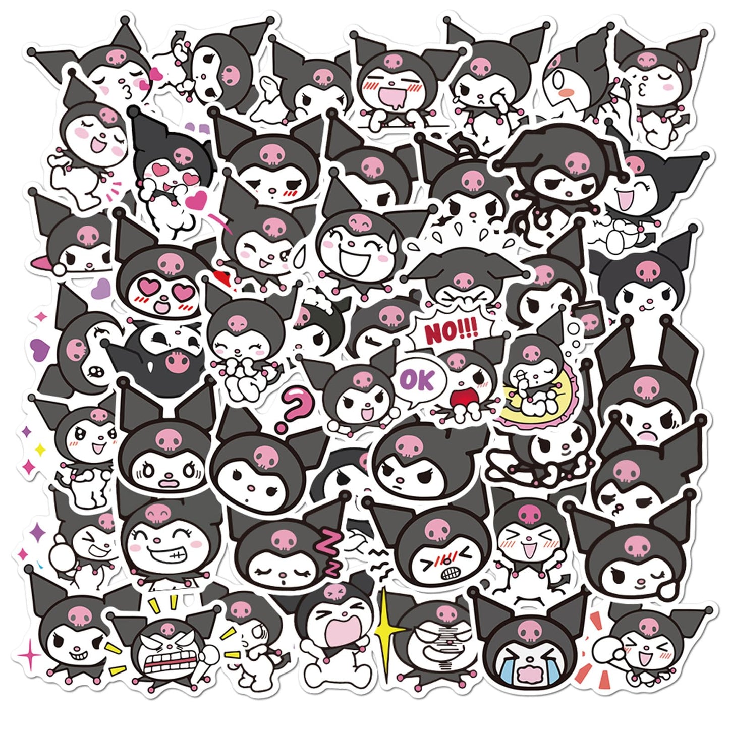 NineGirl Kuromi Stickers Pack – 50 Waterproof Vinyl Decals for Laptops & More