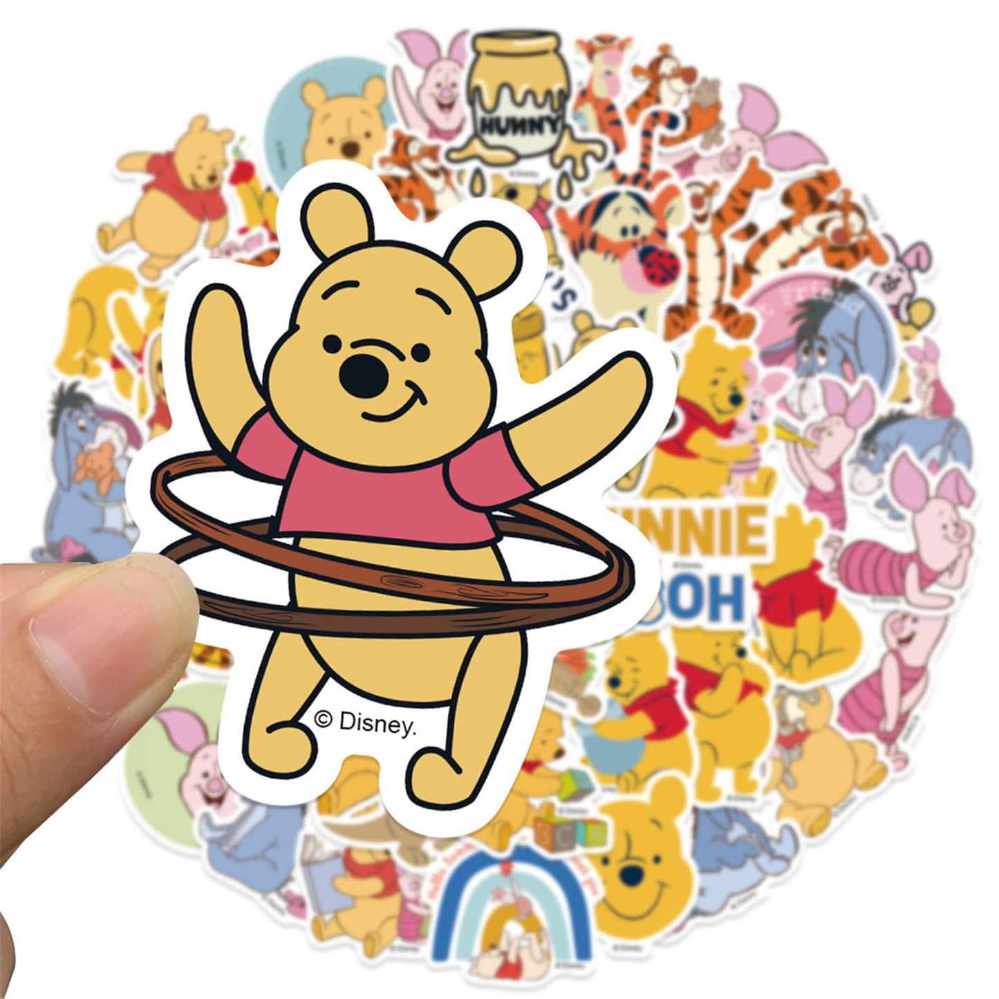 NineGirl 50pcs Cartoon Tigger & Pooh Stickers – Waterproof Vinyl Decals for Laptops, Water Bottles, Notebooks