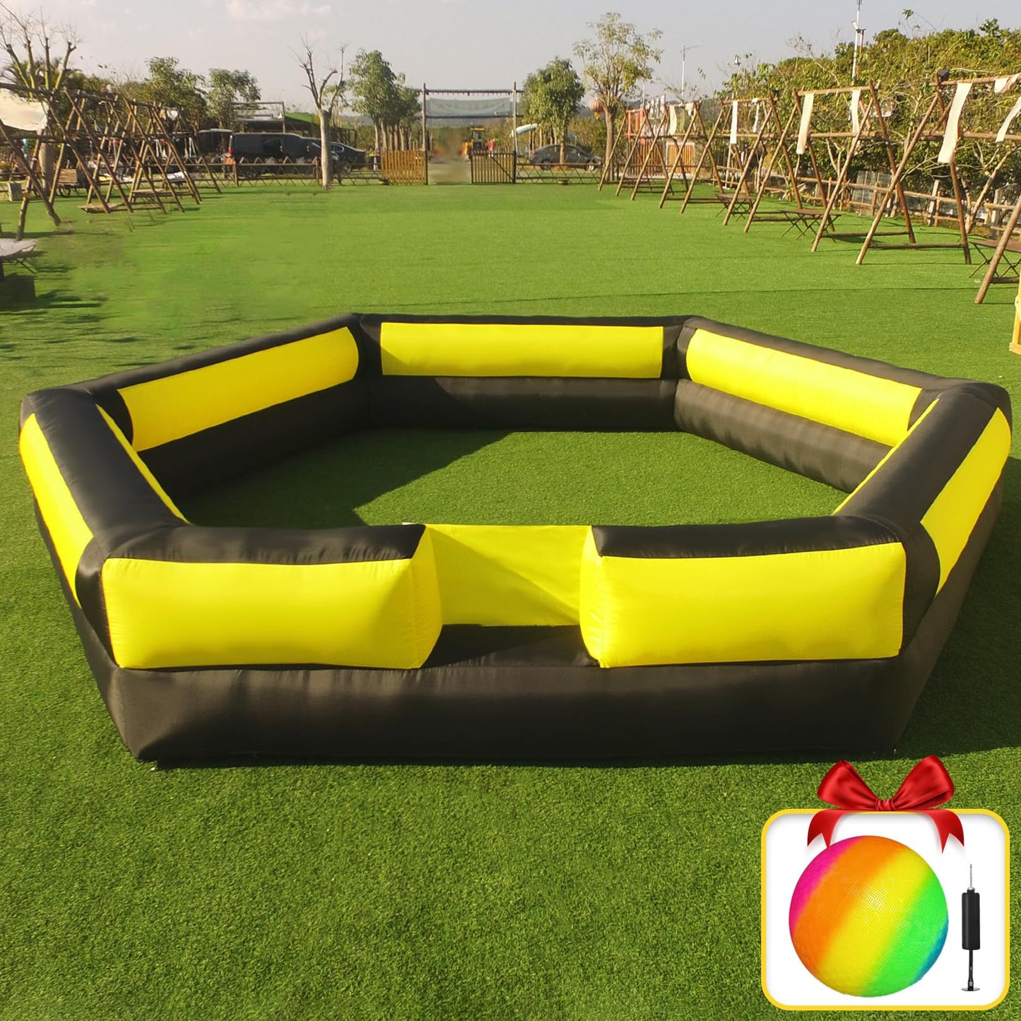 Ninghaovov 17FT Gaga Ball Pit – Portable Inflatable with Blower for Indoor & Outdoor Fun