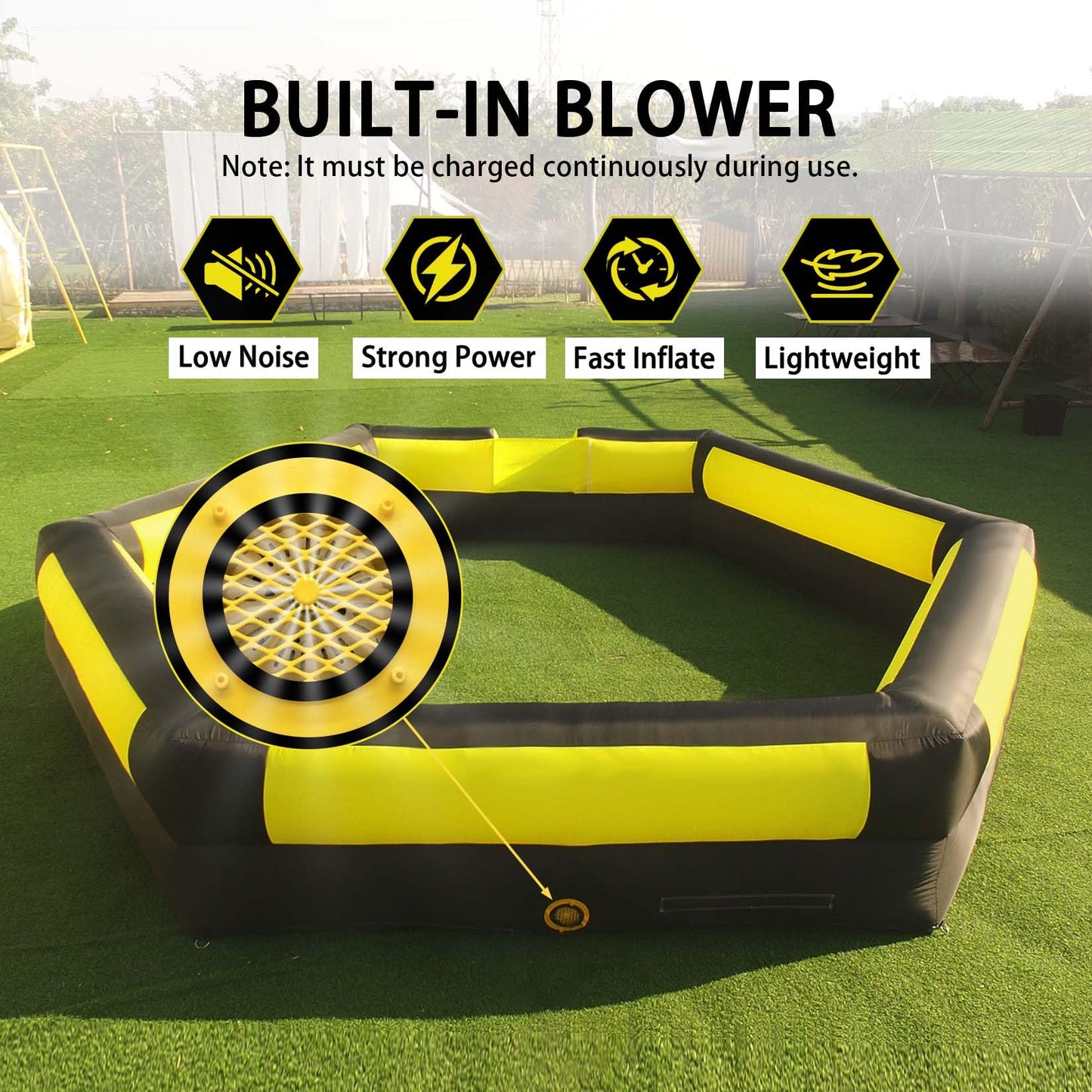 Ninghaovov 17FT Gaga Ball Pit – Portable Inflatable with Blower for Indoor & Outdoor Fun