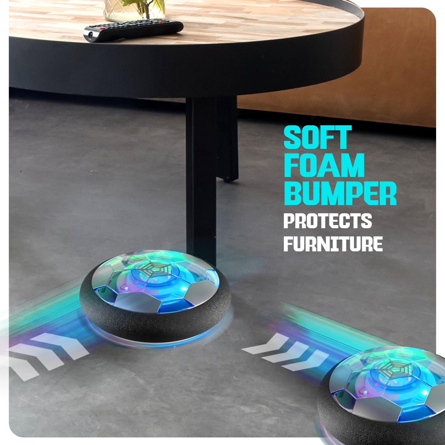 Ninja Blast Hover Soccer Ball – Light-Up Indoor Toy for Kids, Rechargeable & Furniture-Friendly