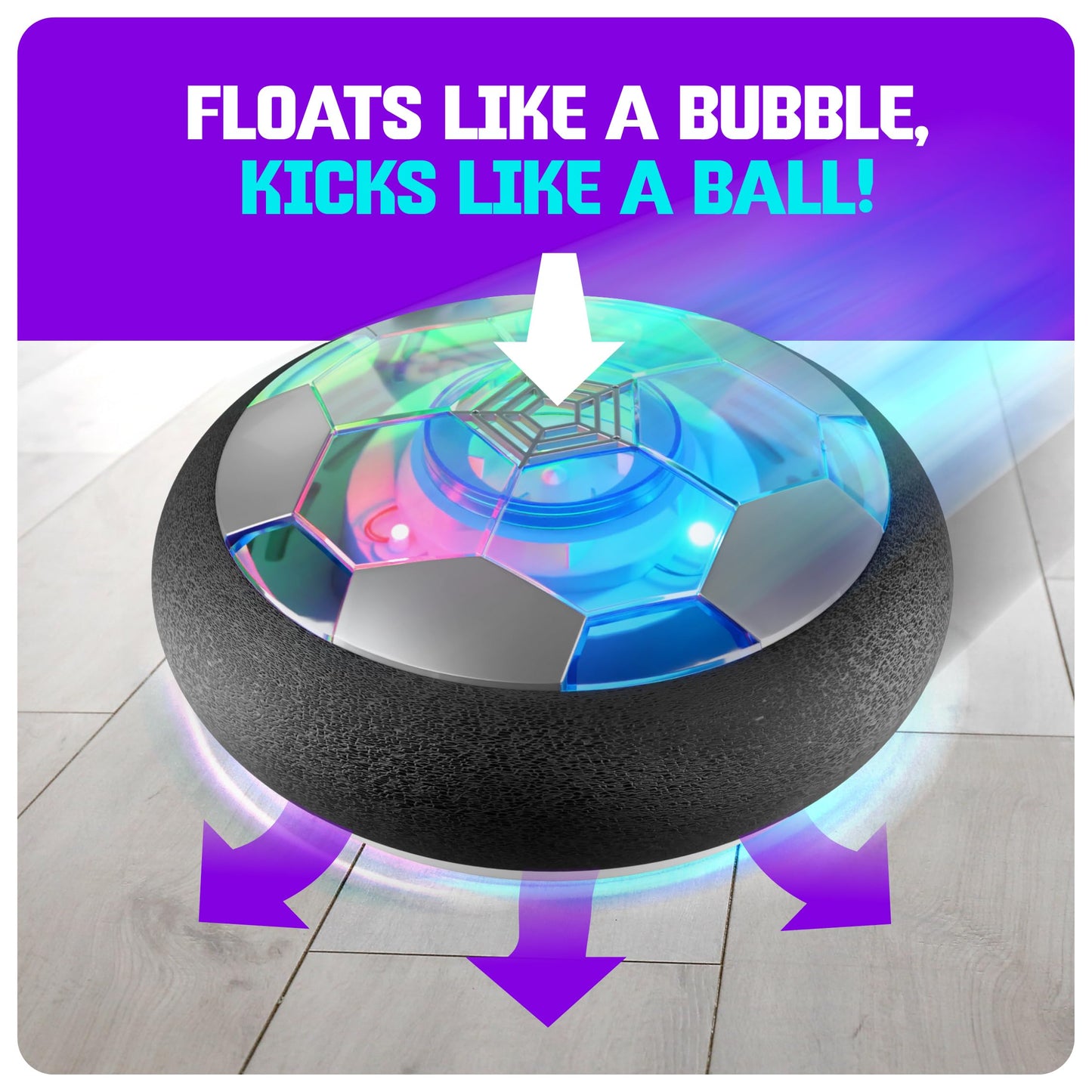 Ninja Blast Hover Soccer Ball – Light-Up Indoor Toy for Kids, Rechargeable & Furniture-Friendly