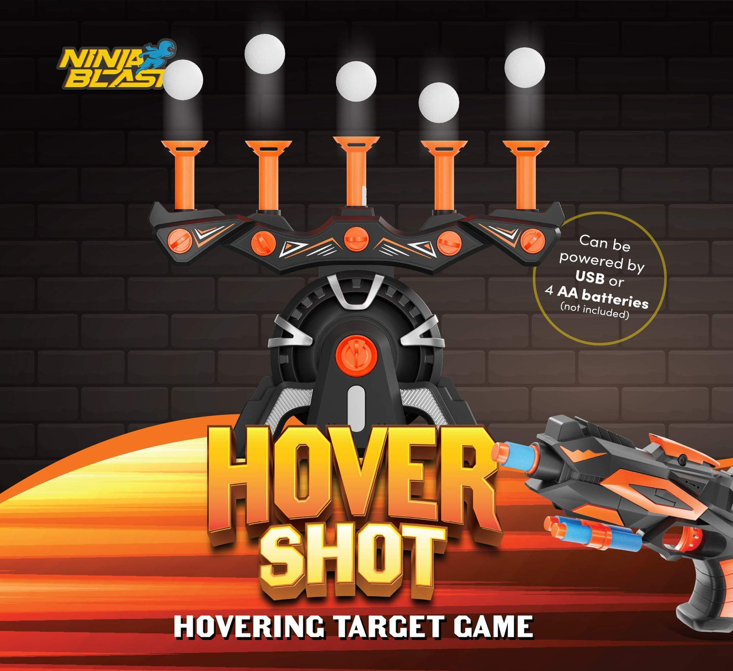 Ninja Blast Hover Shot: Floating Target Game for Nerf Guns – Fun Toy for Kids 6+