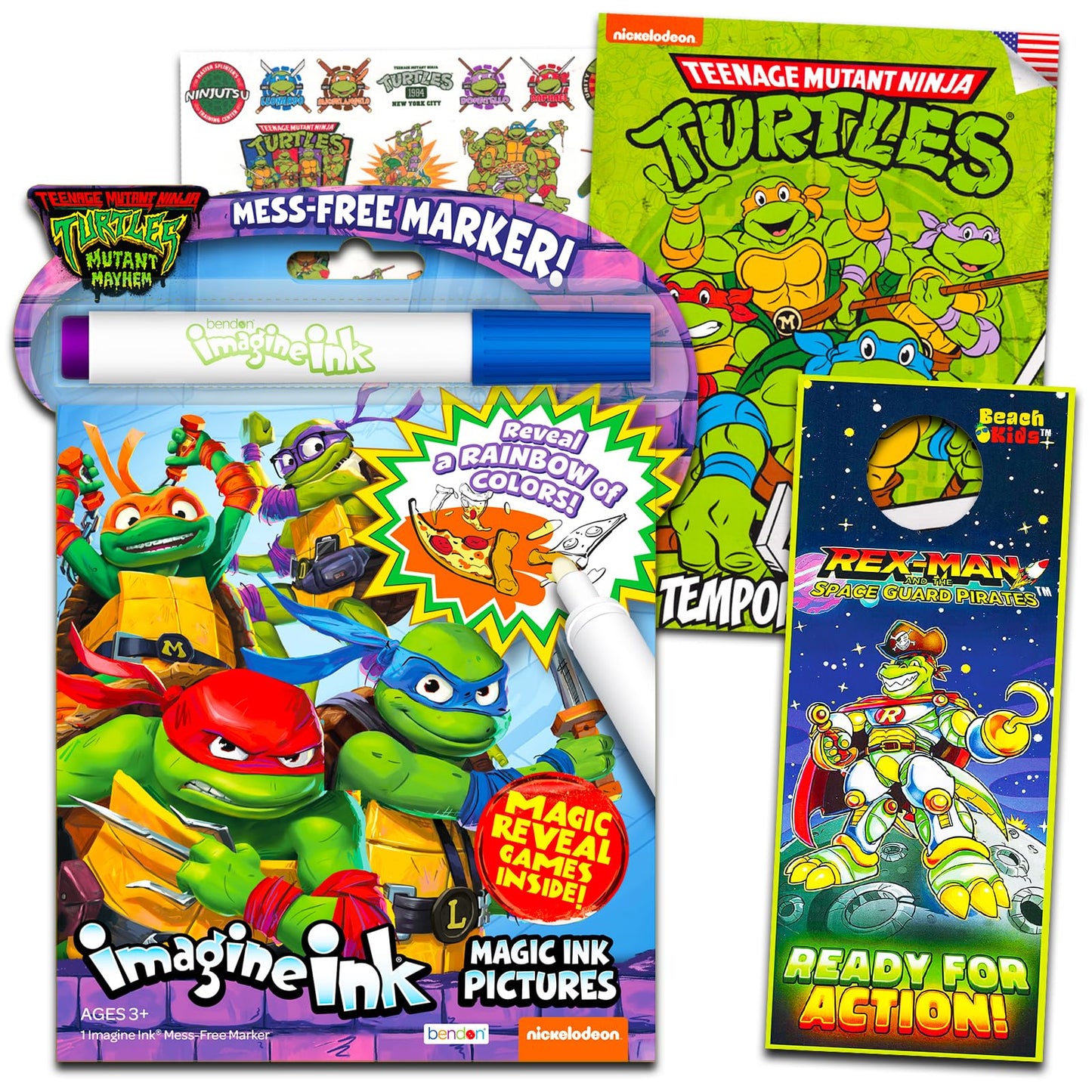 NINJA TURTLES TMNT Imagine Ink Bundle: Activity Book + 25 Tattoos & Party Favors