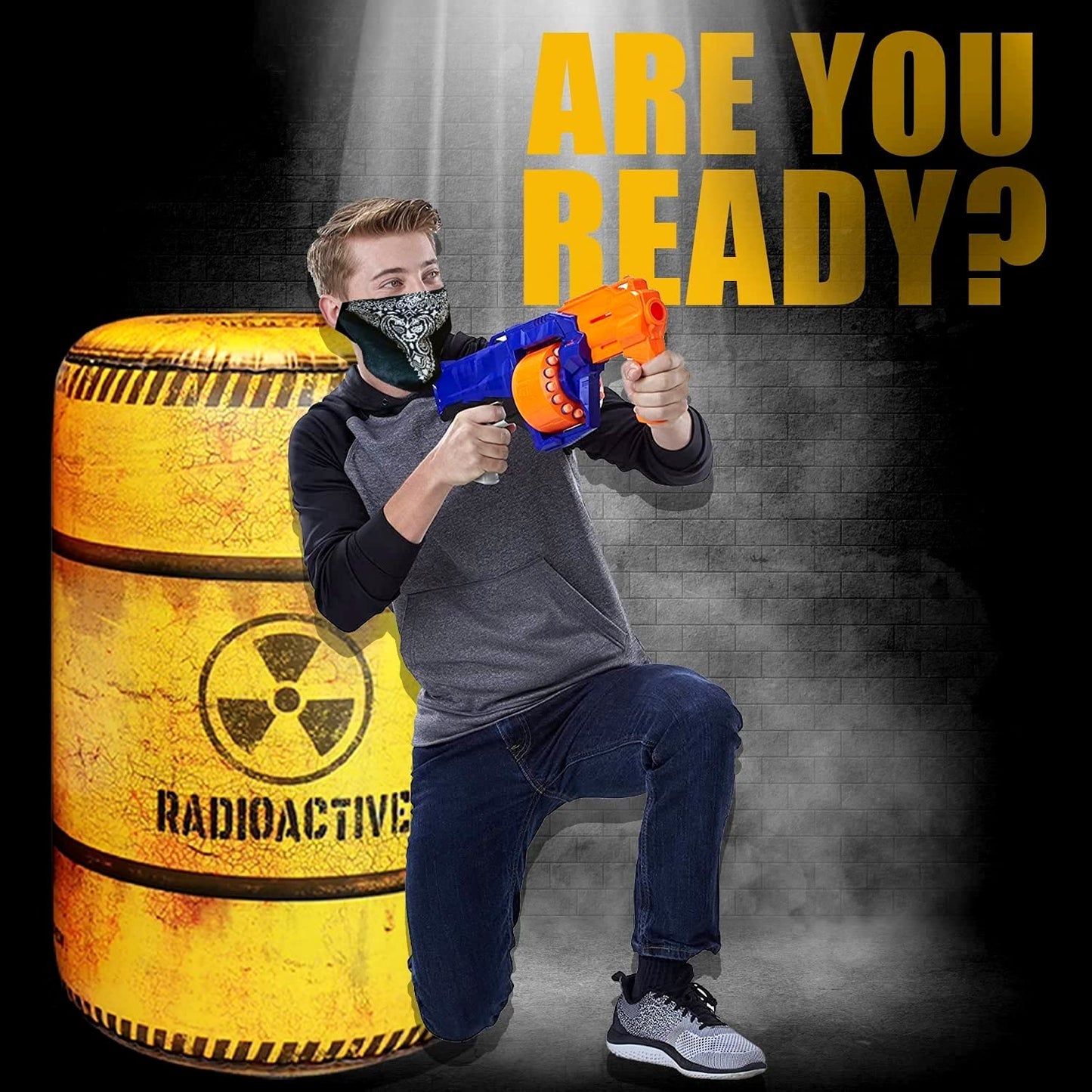 NINOSTAR Barrels Inflatables Set – Battle-Ready Arena for Nerf, Laser Tag & More