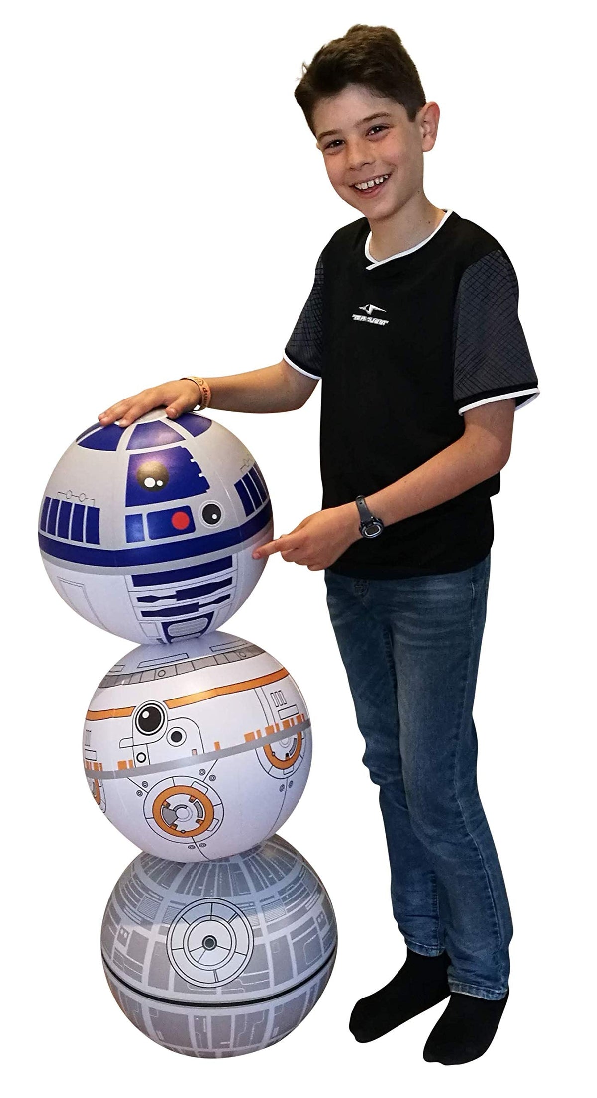 NINOSTAR Galactic Inflatable Balls Set – 3 Large Beach Balls for Party Decor & Pool Fun