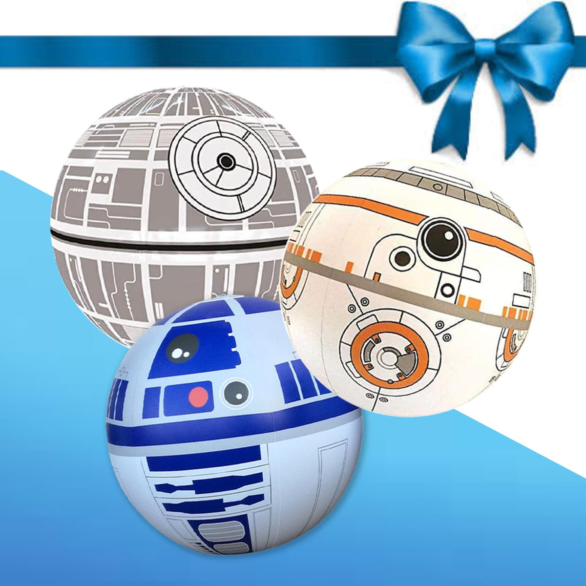 NINOSTAR Galactic Inflatable Balls Set – 3 Large Beach Balls for Party Decor & Pool Fun