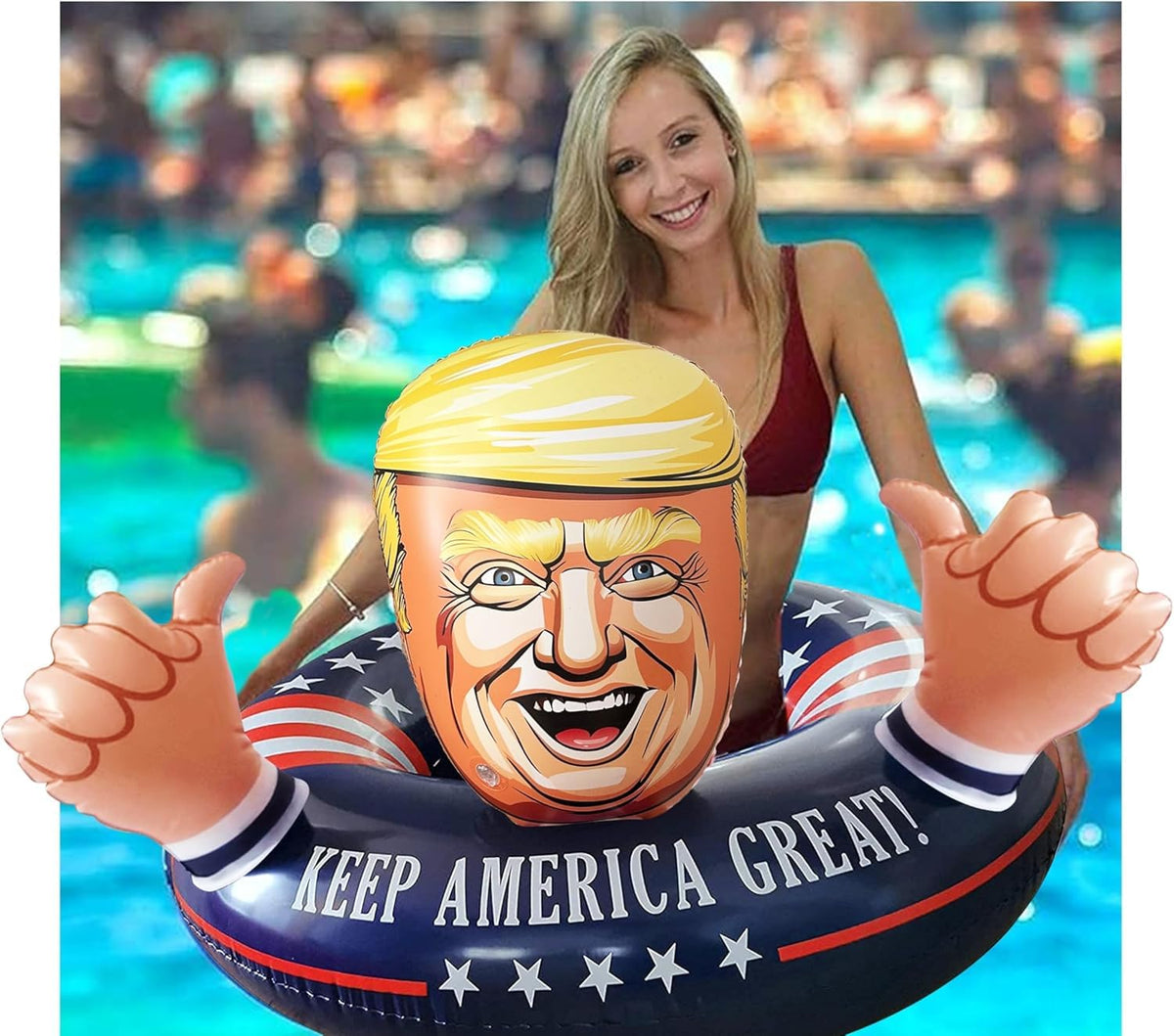 NinoStar MAKE SUMMER Time GREAT AGAIN Trump Float – 42-Inch Pool Ring