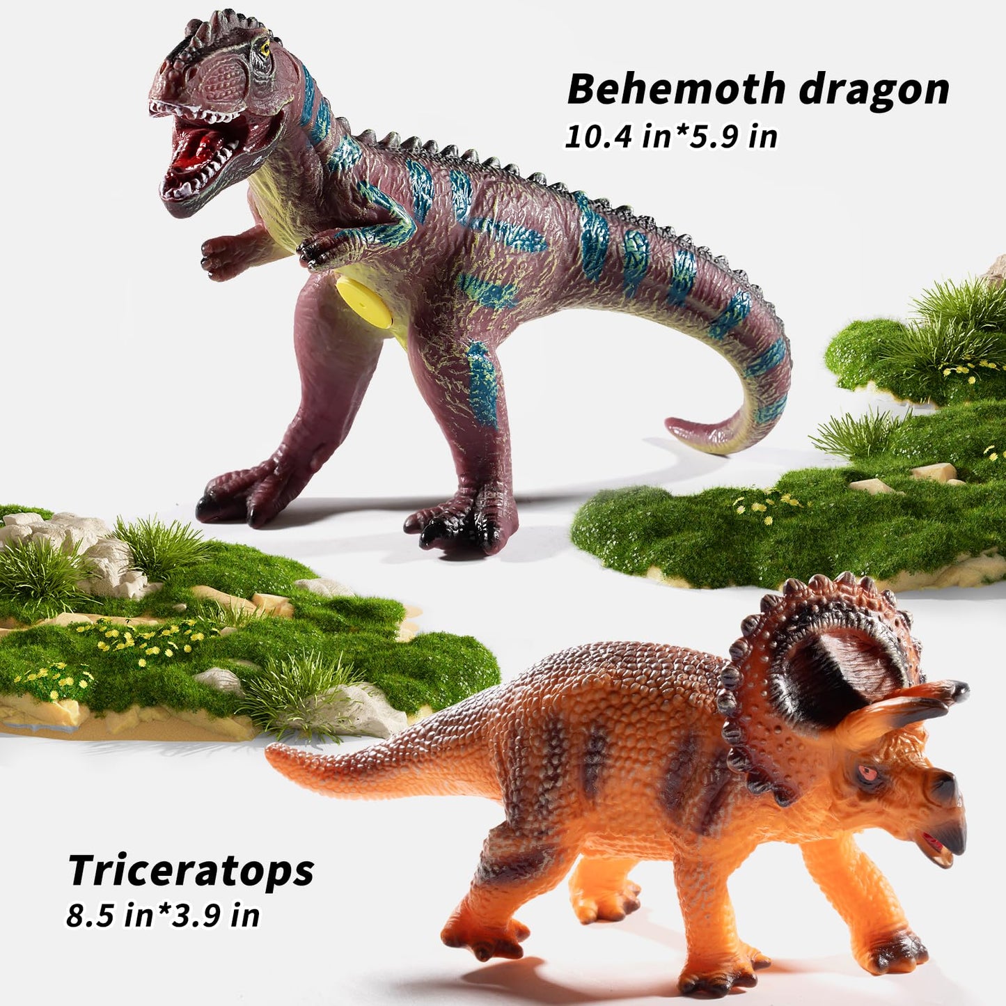 NIPLOOOW Big 7-Piece Jumbo Dinosaur Toys for Kids 3-7 | Realistic Hand-Painted Dino Figures