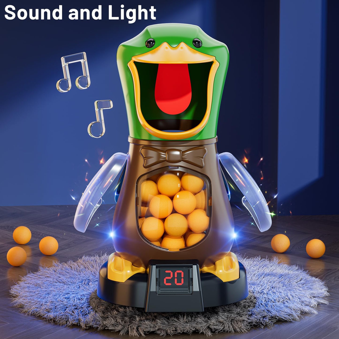 NIPLOOOW Duck Shooting Toy for Kids 3-8 — Movable Target, LCD Score, Air Pump Launcher
