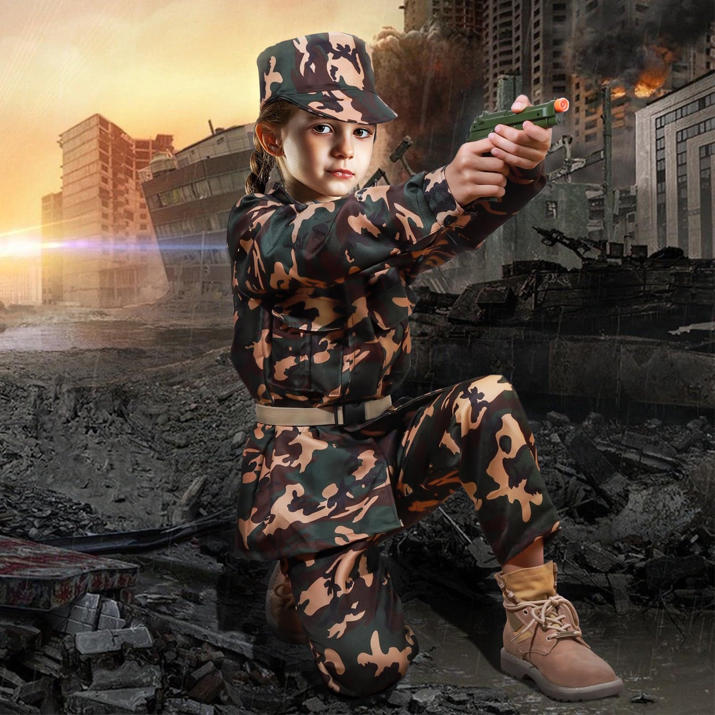NIPLOOOW Kids Army Costume for Boys – Soldier Dress-Up Set with Accessories