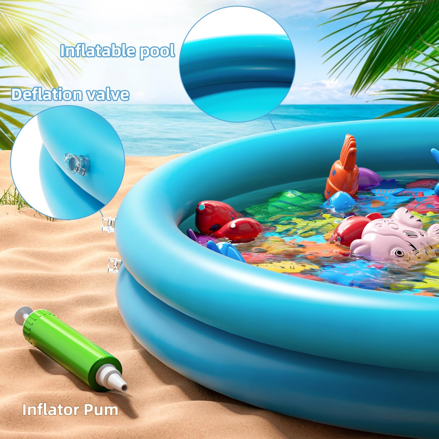 NIPLOOOW Pool Fishing Toys Games – Magnetic Fishing Set for Kids Aged 3-8