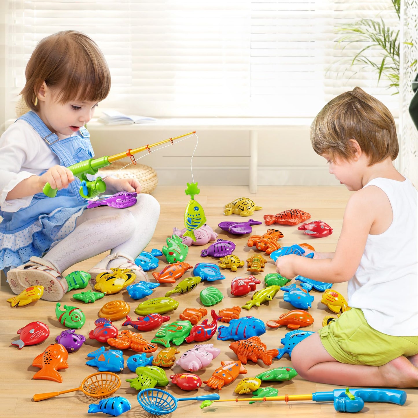 NIPLOOOW Magnetic Fishing Game – Multi-Player Pool Toy for Kids Aged 3-8