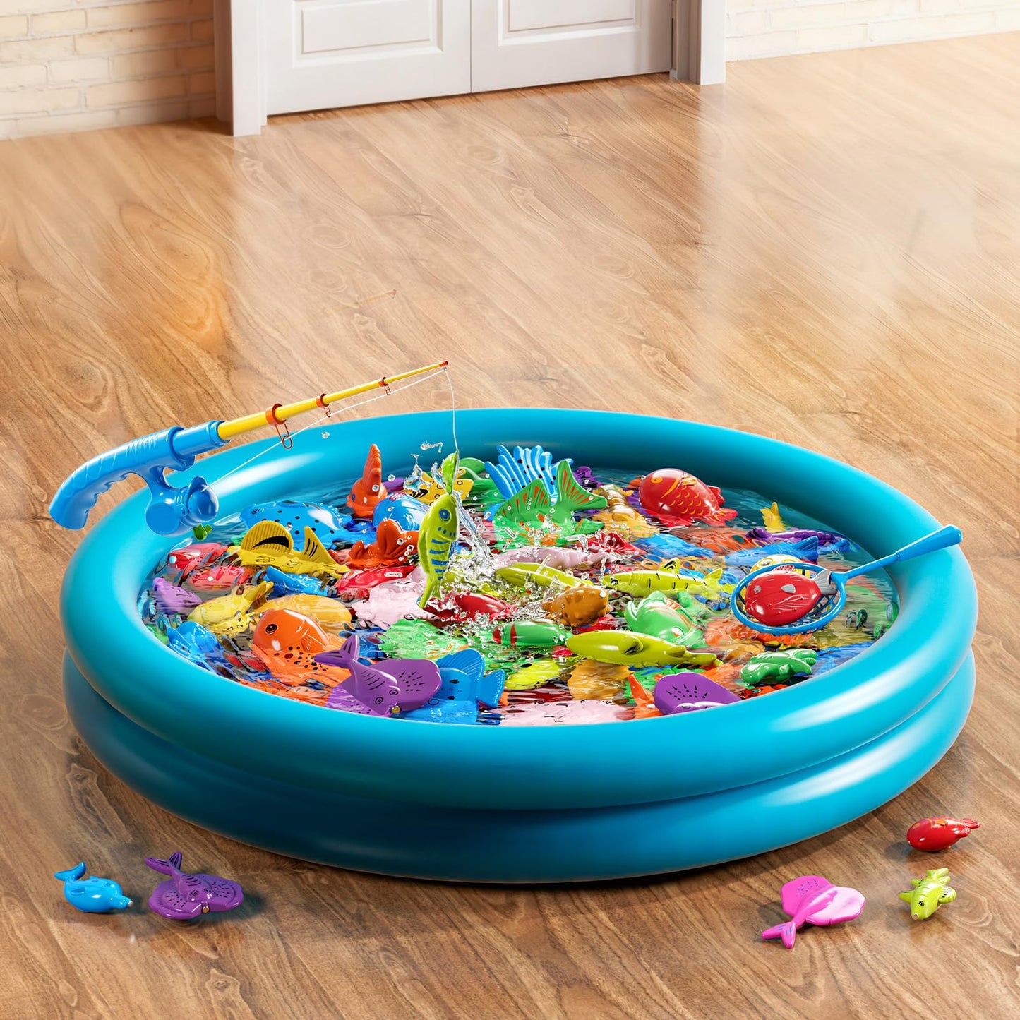 NIPLOOOW Pool Fishing Toys Games – Magnetic Fishing Set for Kids Aged 3-8