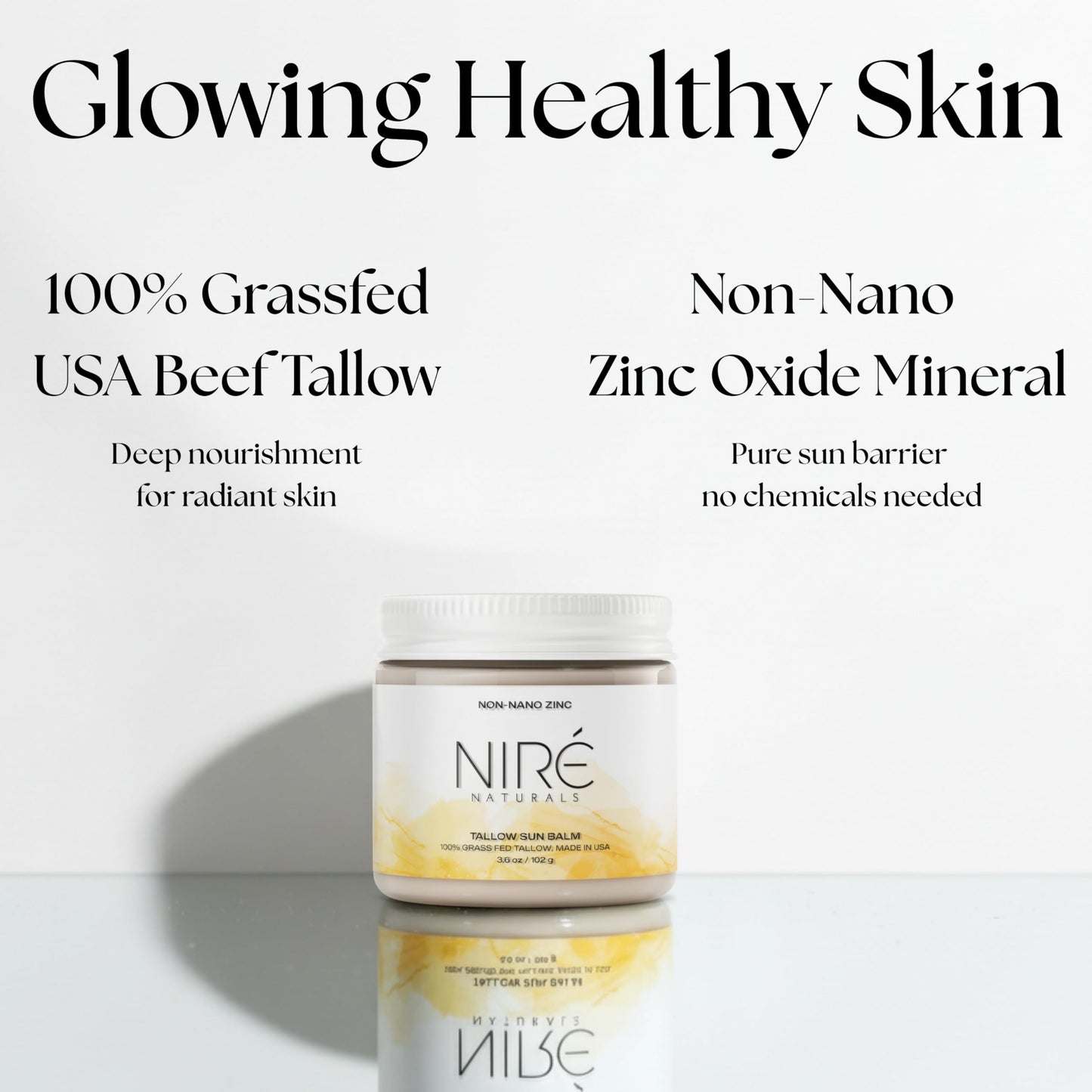 Niré Naturals Tinted Beef Tallow Sun Balm | Reef-Safe Mineral SPF