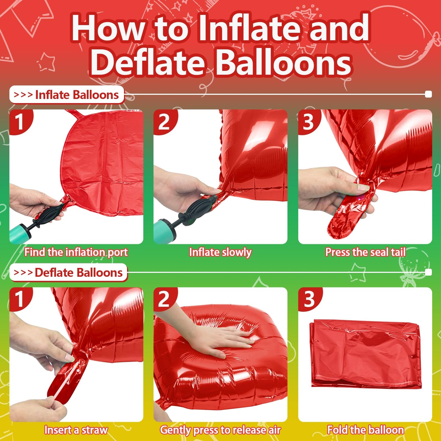 NISOCY 36Pcs Red Green Gold Square Foil Balloons Wall Backdrop Arch Kit – Double-Sided Party Decor