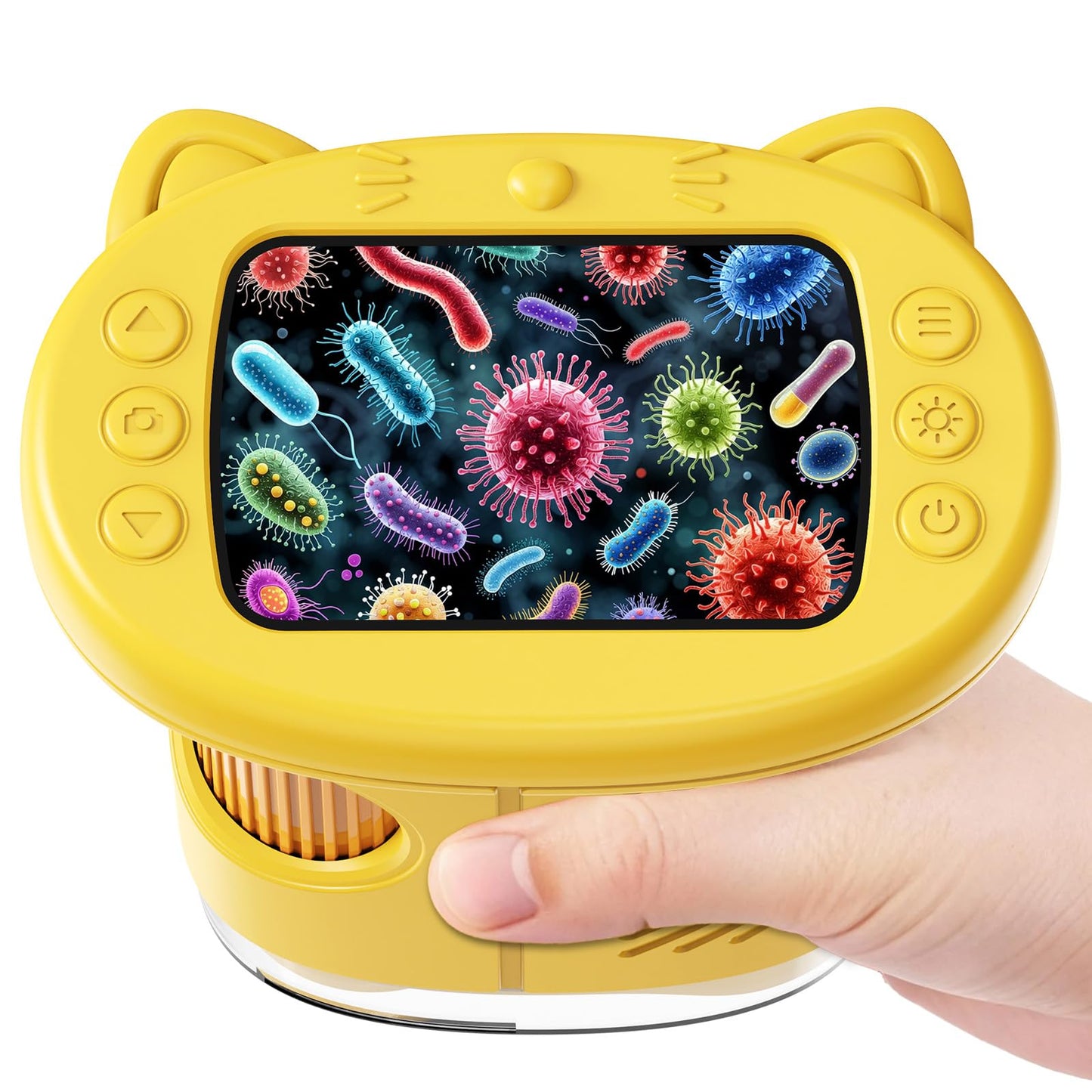 Nisumkey Wonderquest 1000X Handheld Digital Microscope for Kids – 2.0 IPS Screen, 8 LED Lights, Portable STEM Gift