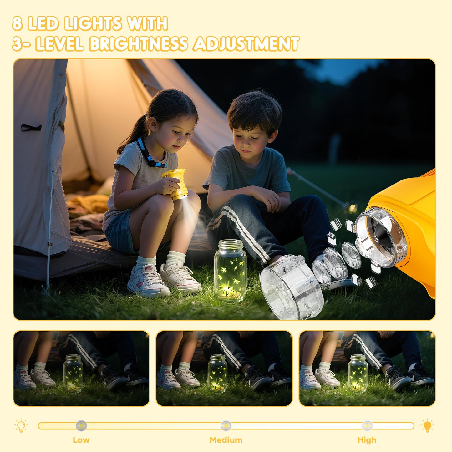 Nisumkey Wonderquest 1000X Handheld Digital Microscope for Kids – 2.0 IPS Screen, 8 LED Lights, Portable STEM Gift