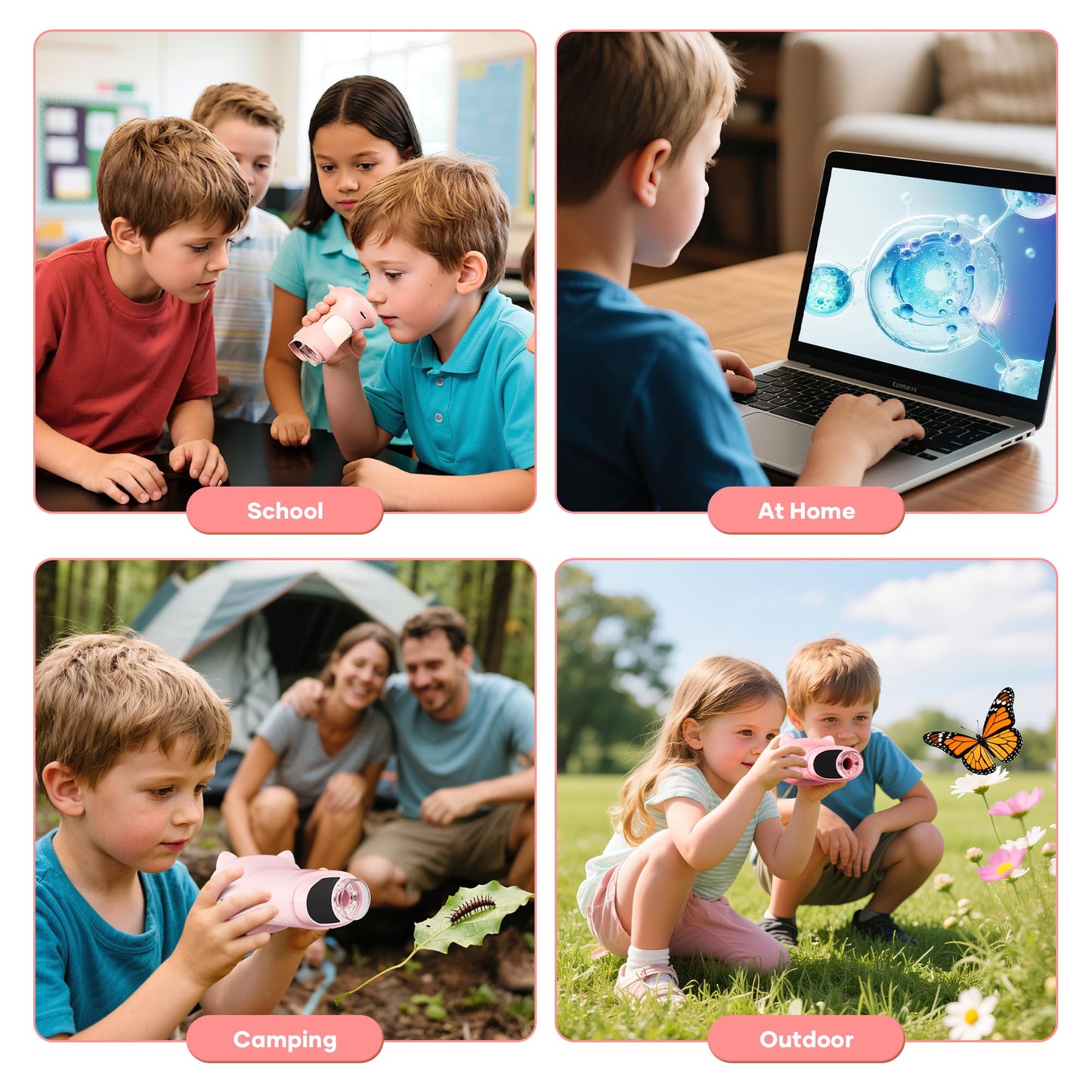 Nisumkey Wonderquest 1000X Handheld Digital Microscope – 2.0-Inch IPS Screen STEM Toy