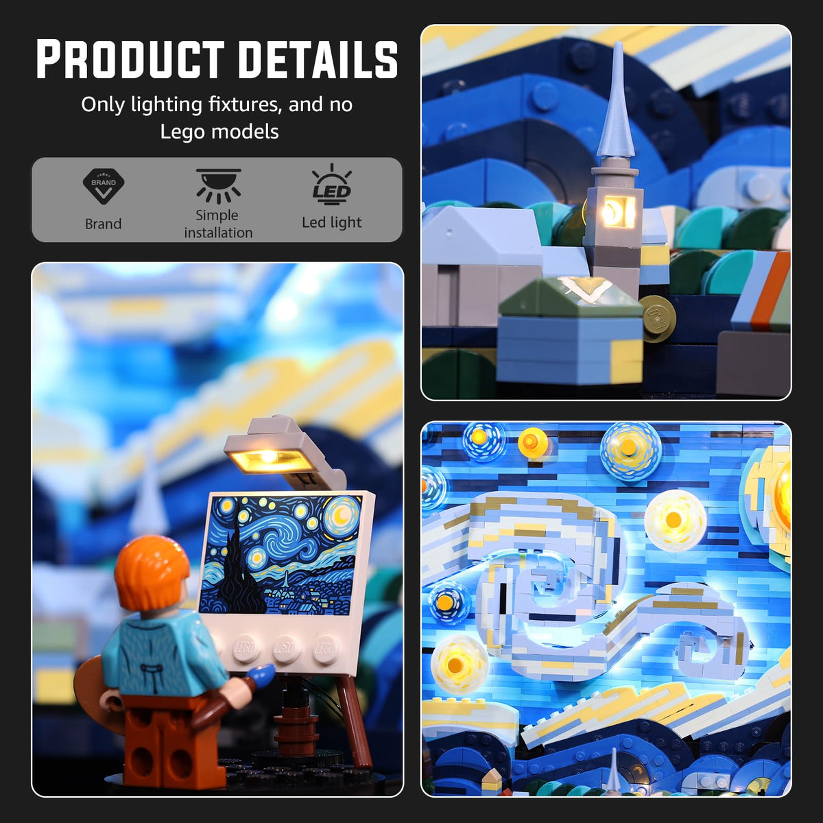 Nitemode LED Light Kit for Lego 21333 Starry Night – Vincent van Gogh Set Lighting