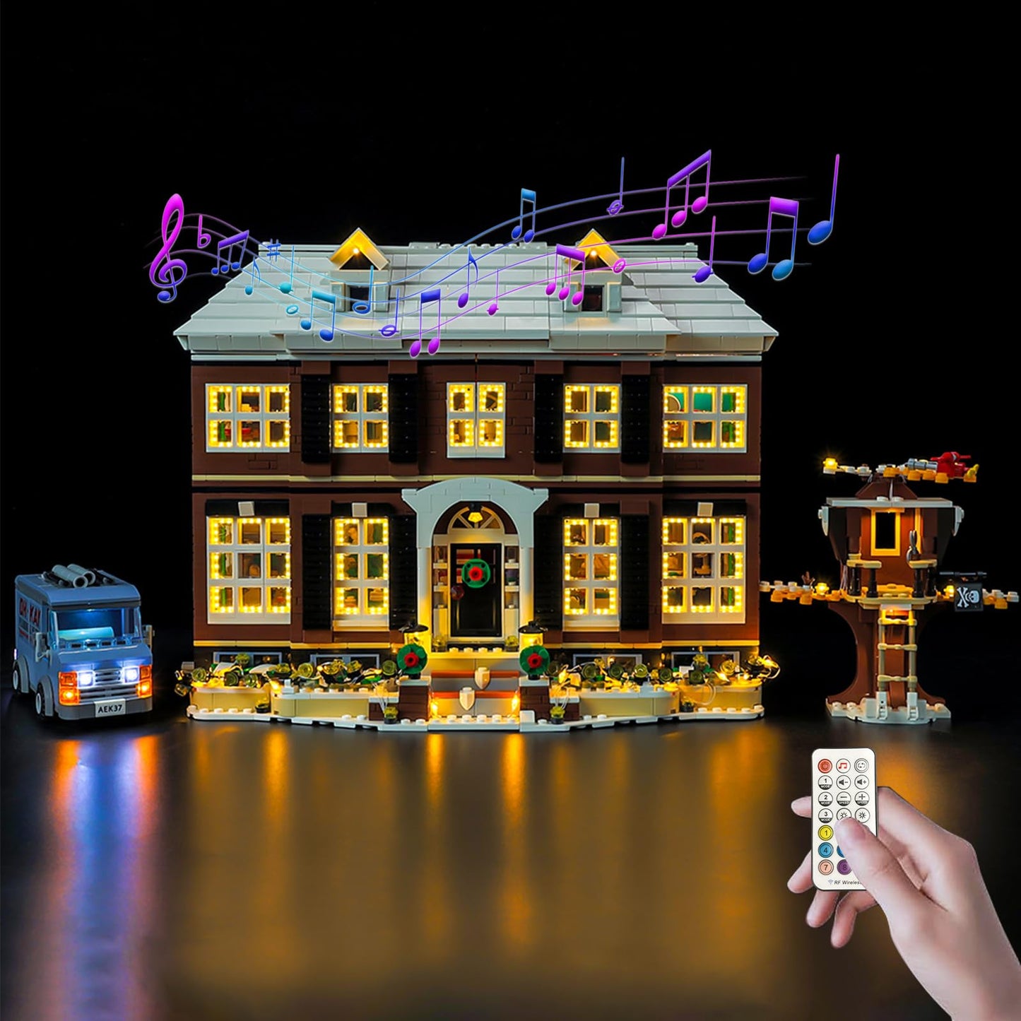 Nitemode Light Kit for Lego 21330 Home Alone – Remote Window Lights + Built-in Sound Module (Lights Only)