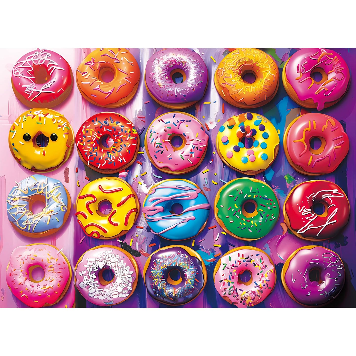 Nitktaia 500-Piece Colorful Donuts Puzzle for Adults – Recycled Cardboard, Glossy Finish
