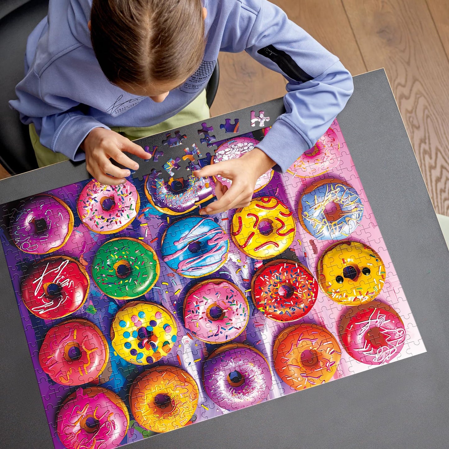 Nitktaia 500-Piece Colorful Donuts Puzzle for Adults – Recycled Cardboard, Glossy Finish