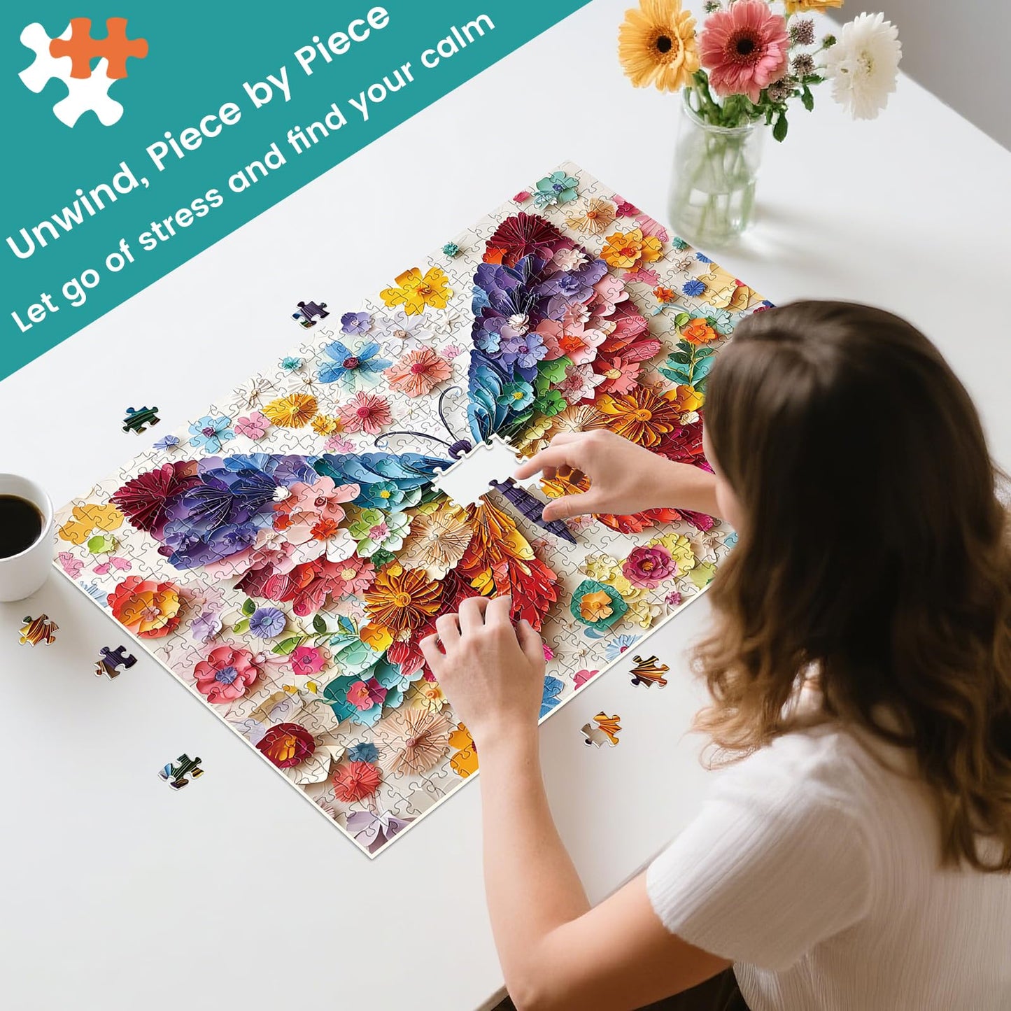 Nitktaia 500-Piece Butterfly Puzzle for Adults – Colorful Jigsaw Gift