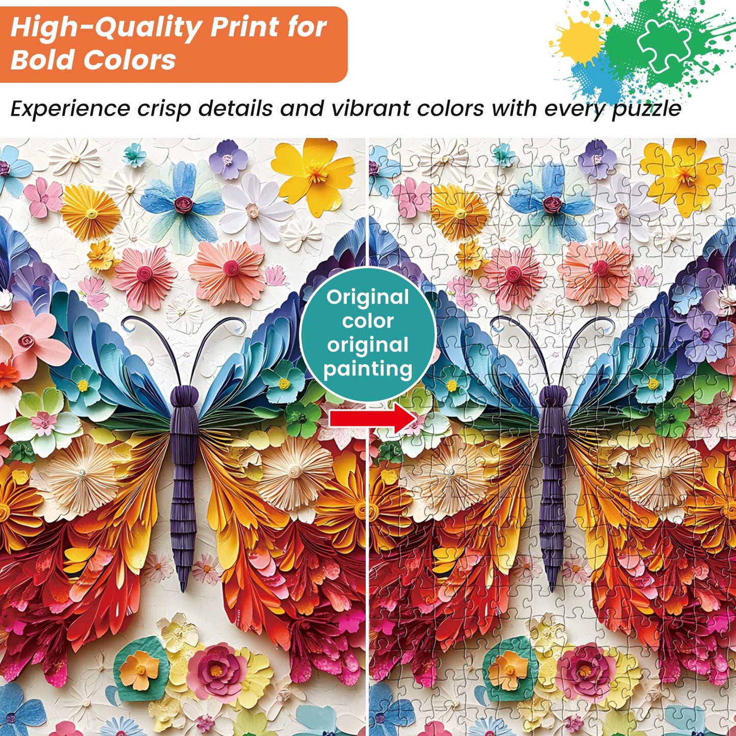 Nitktaia 500-Piece Butterfly Puzzle for Adults – Colorful Jigsaw Gift