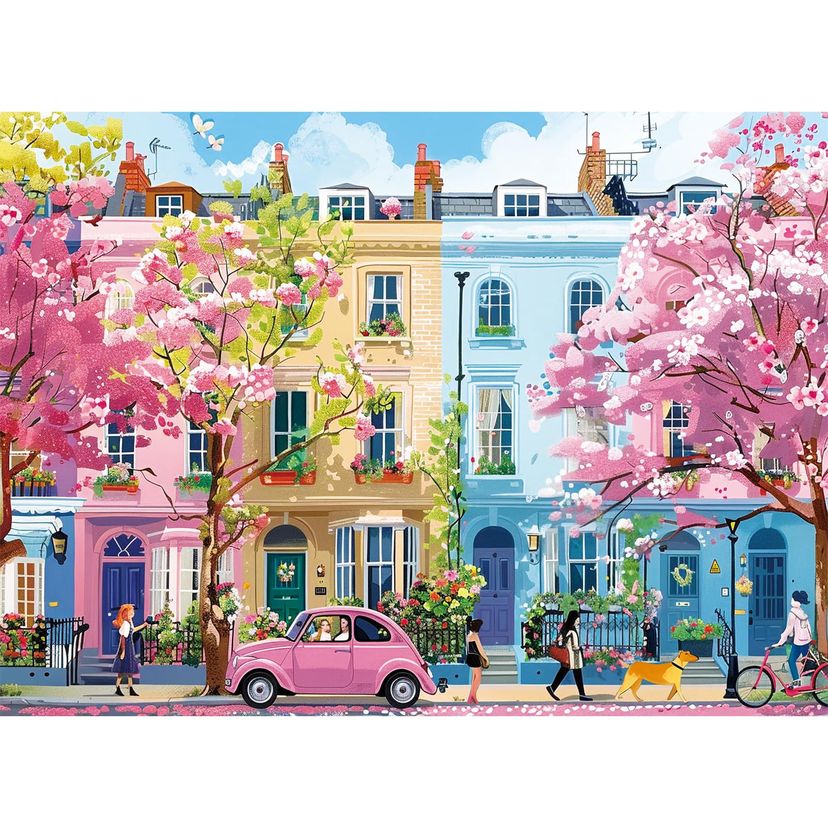 Nitktaia 500 Pieces Jigsaw Puzzle – Spring Street for Adults | Recycled Cardboard, Glossy Finish, 20.5 x 15 in