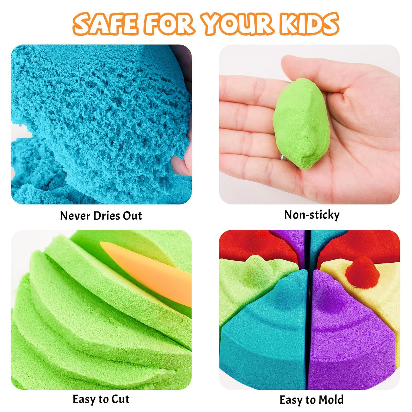 NiToy FlexiSand Value Pack – 19 lb 10-Color Moldable Sand for Kids 3+ (Never Dries Out)
