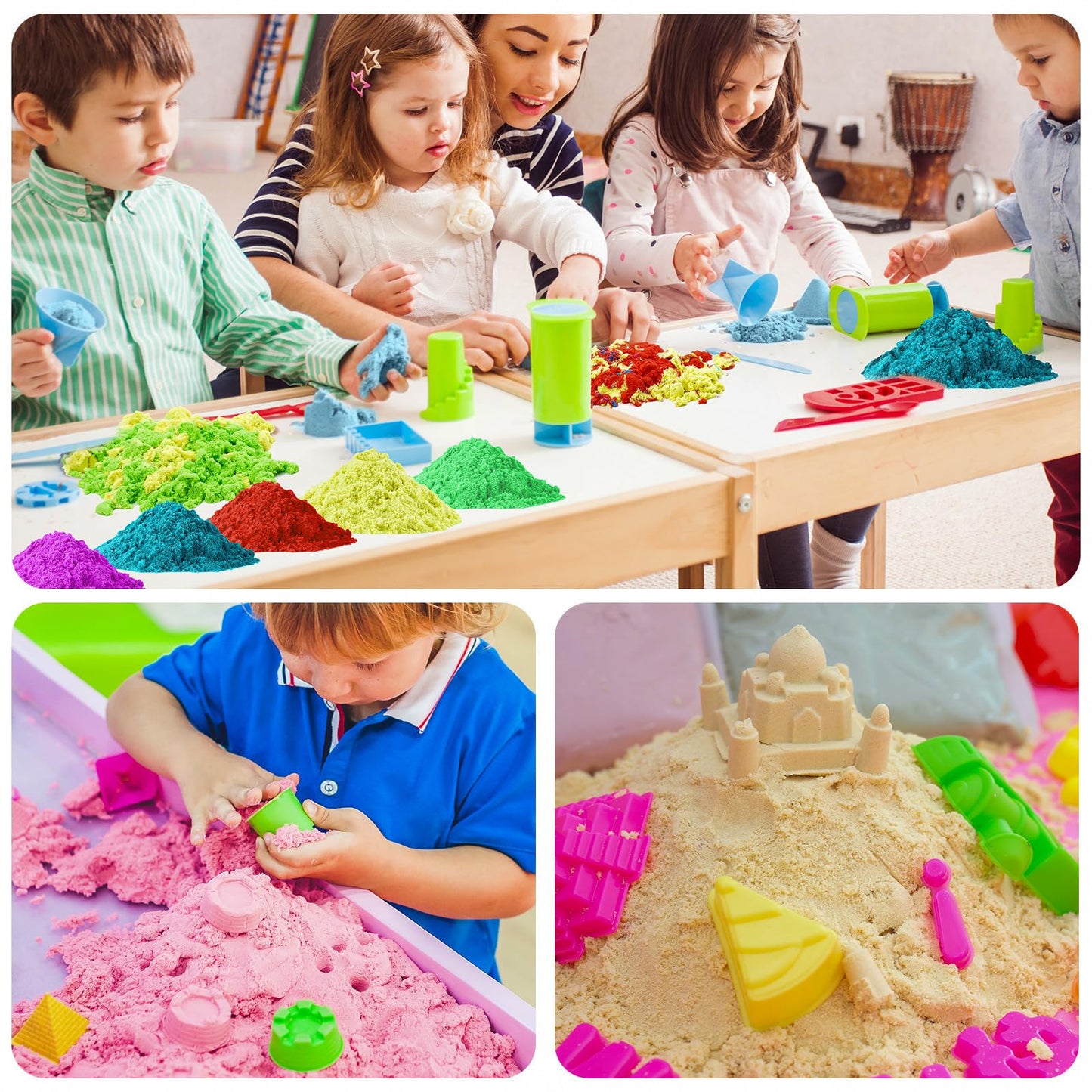 NiToy FlexiSand Value Pack – 19 lb 10-Color Moldable Sand for Kids 3+ (Never Dries Out)