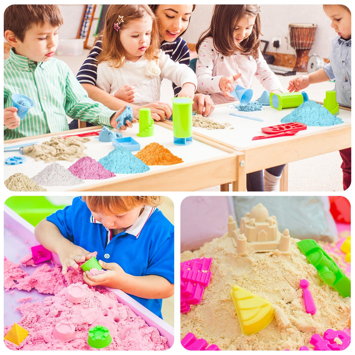 NiToy FlexiSand 2.2lbs Play Sand – Never Dries Out, Safe, Creative Sensory Sand for Kids 3+
