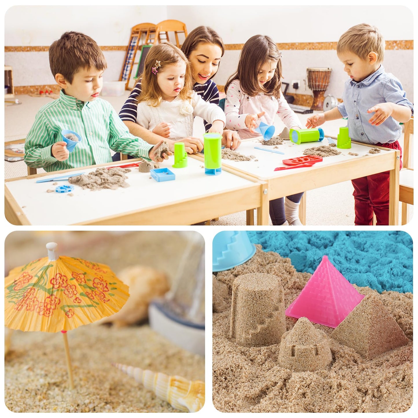 NiToy FlexiSand 11lb Bulk Pack – Moldable, Self-Sticking Sand That Never Dries Out for Kids 3+