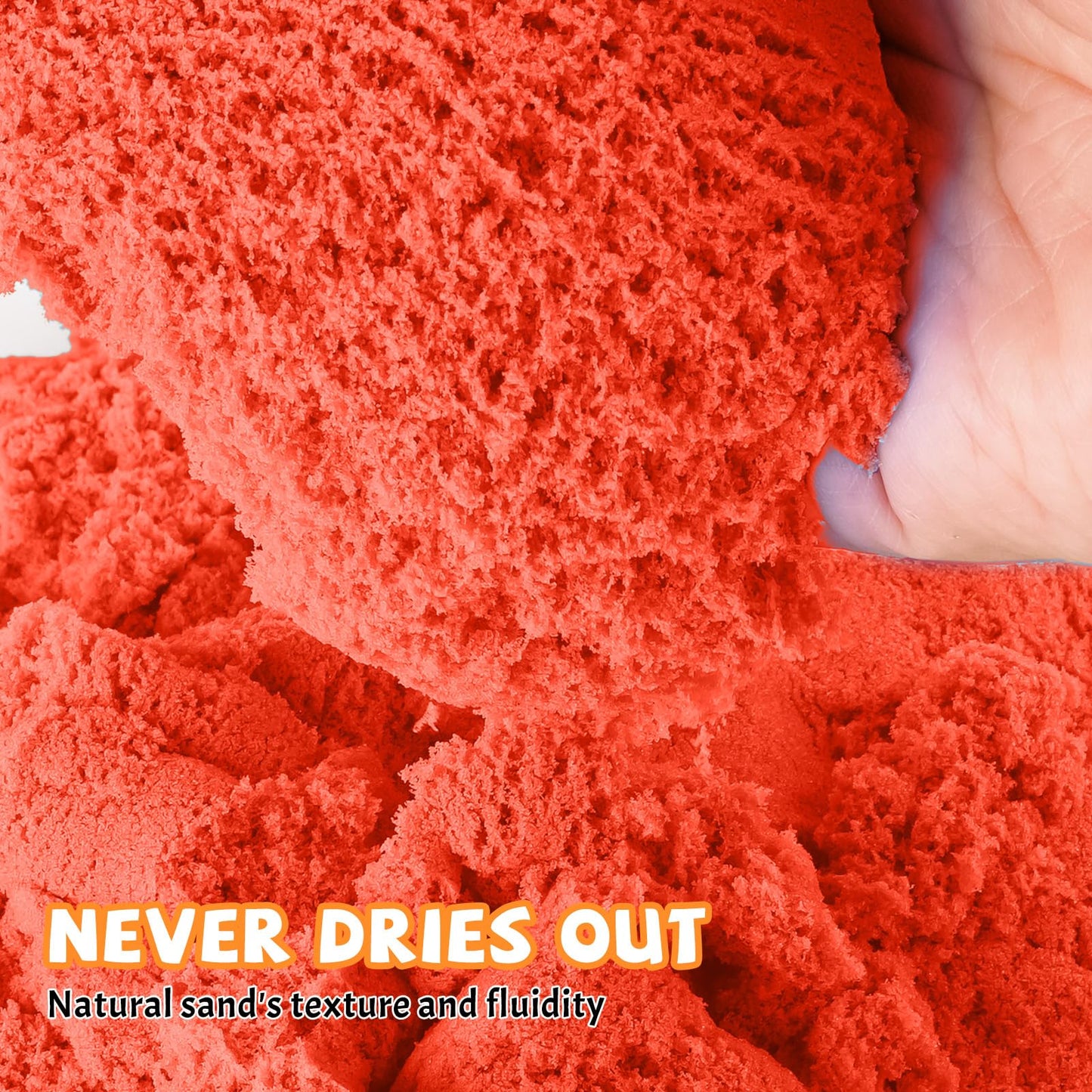 NiToy FlexiSand 2.2Lbs Red – Never Dries Out Sensory Sand for Kids 3+