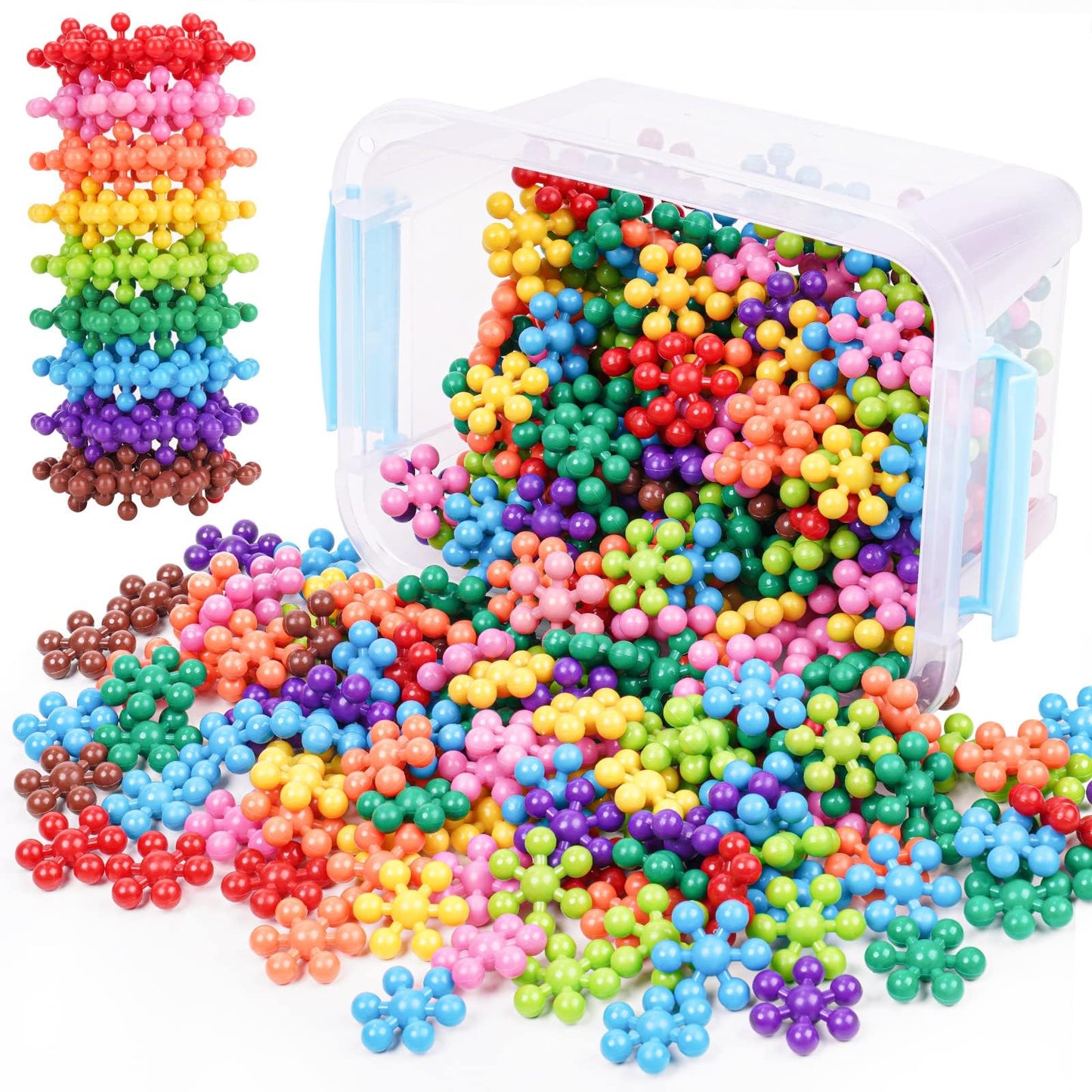 NiToy Snowflake Interlocking Blocks – 300Pcs STEM Toy for Kids 3+ | Colorful Building Set with Carrying Case