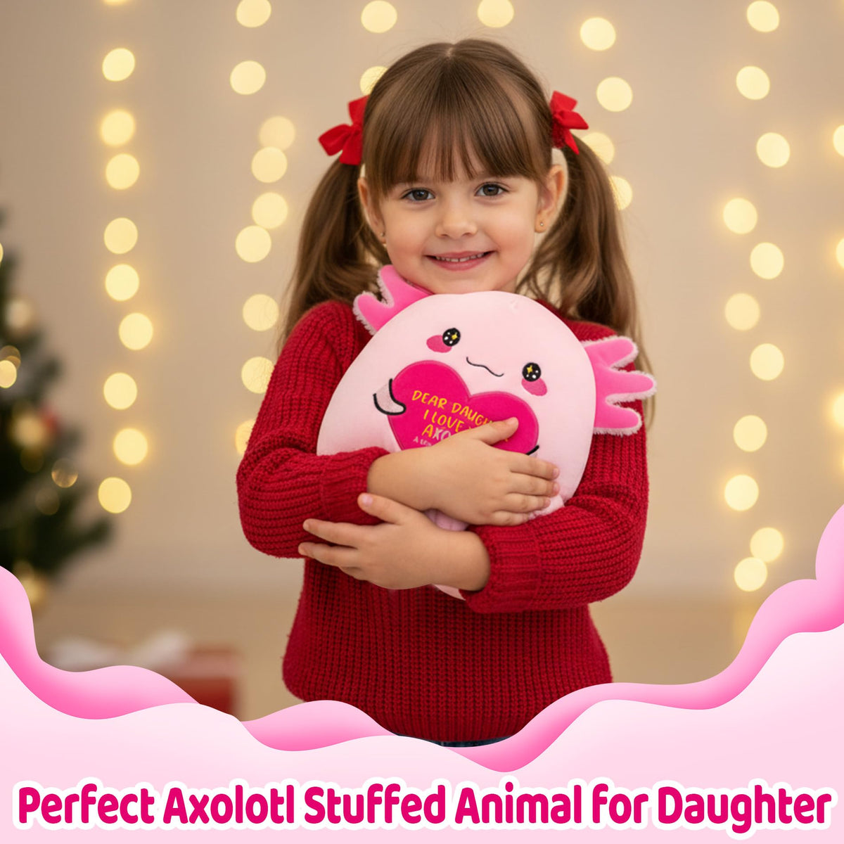 NIUBEHOHO Daughter Gift Axolotl Plush - 9-Inch Soft Hug Toy