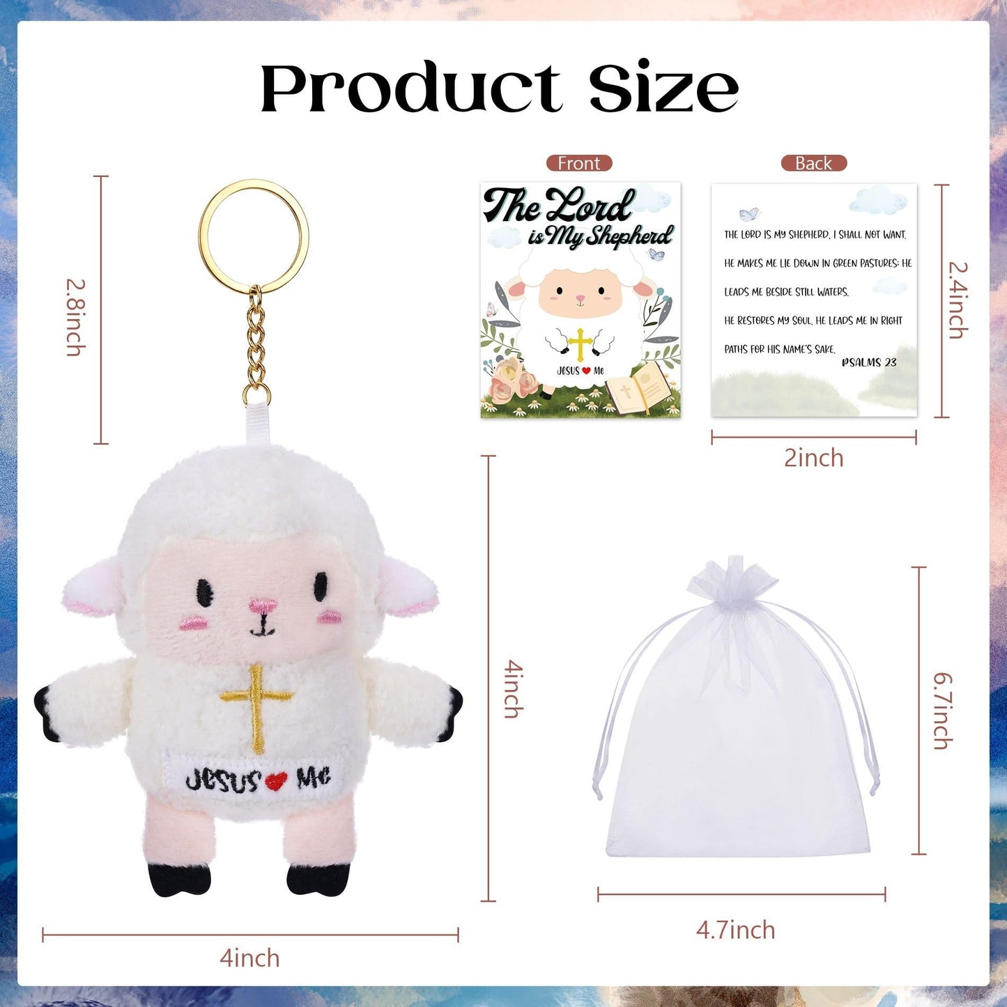 NIUBEHOHO Lamb Plush Sheep Toy – 3 Pack Religious Gifts for Kids
