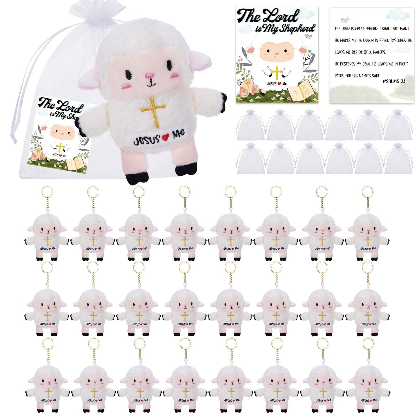 NIUBEHOHO Lamb Plush Sheep Toy – 3 Pack Religious Gifts for Kids