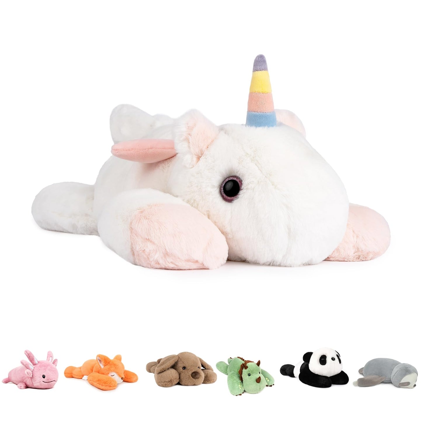 Niuniu Daddy 20-Inch Unicorn Weighted Plush | 3.3 lb Giant Body Pillow for Kids & Adults