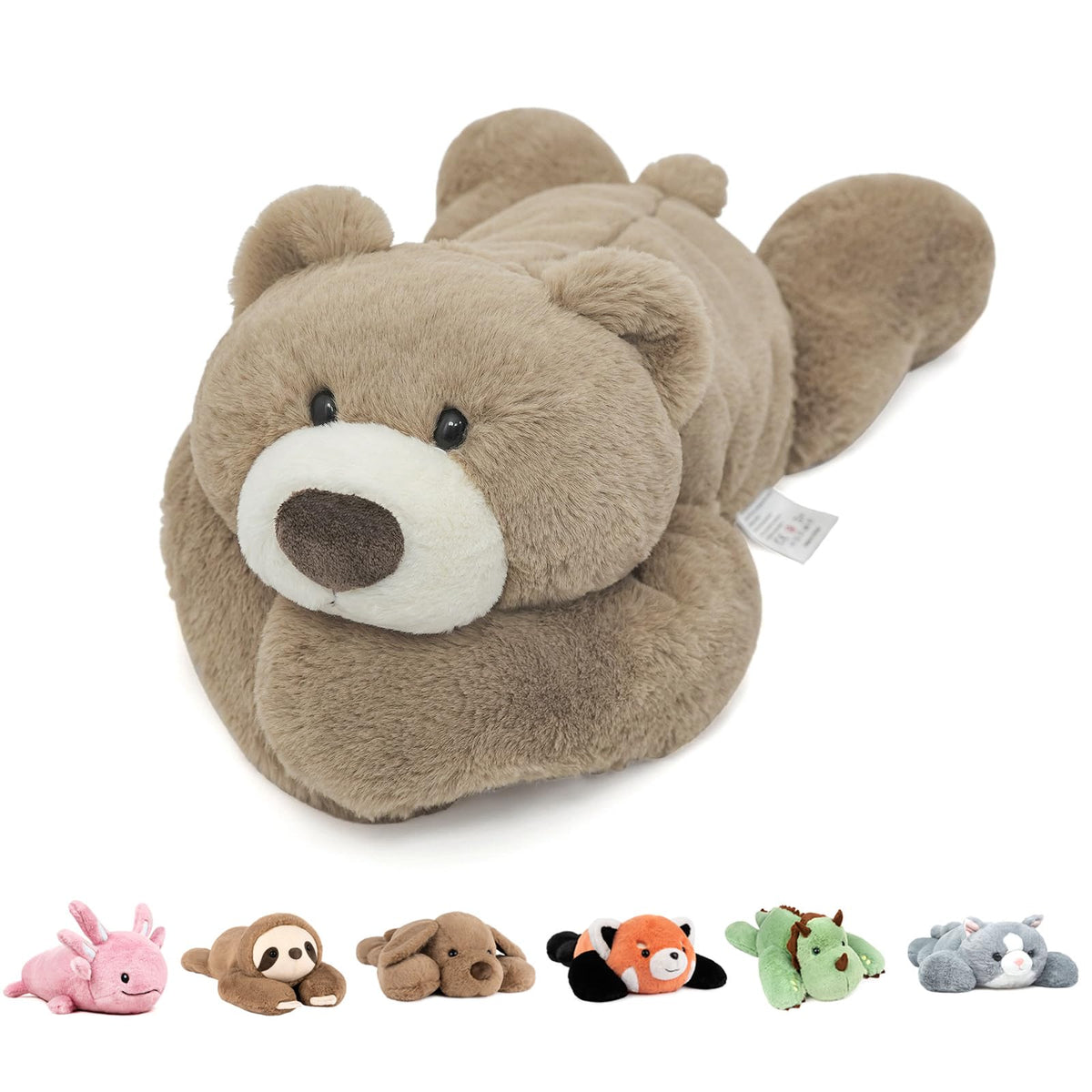 Niuniu Daddy 20-inch Weighted Bear Plush — 3.3 lb Giant Teddy for Adults & Kids | Soft Fur Body Pillow