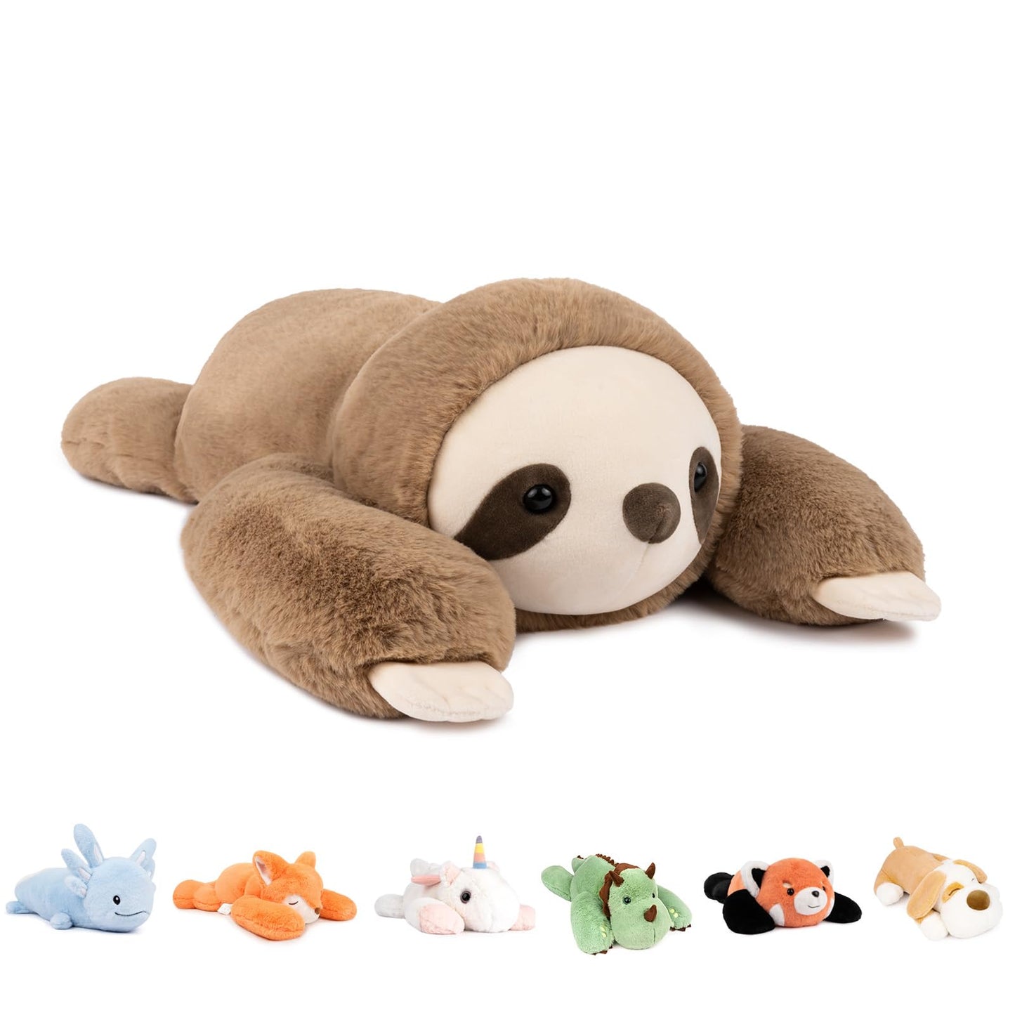 Niuniu Daddy 20-Inch Weighted Sloth Plush | 3.3 lb Cozy Lap Toy for Adults & Kids
