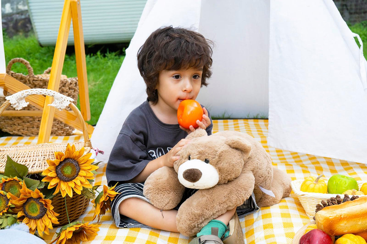 Niuniu Daddy 20-inch Weighted Bear Plush — 3.3 lb Giant Teddy for Adults & Kids | Soft Fur Body Pillow