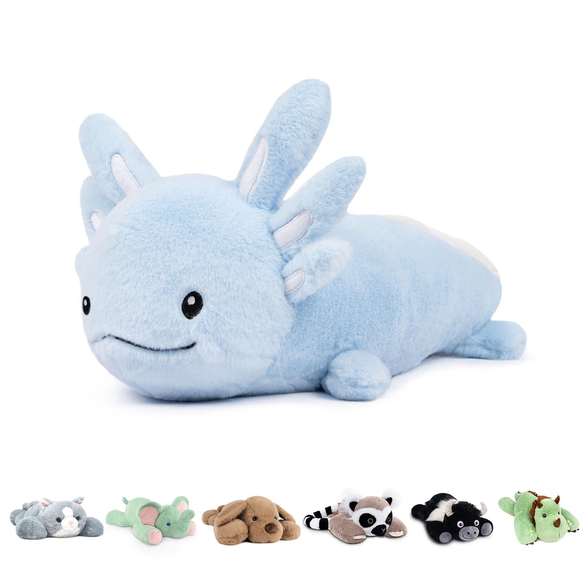 Niuniu Daddy 24 Inch Blue Axolotl Weighted Plush 5 Pound Giant Sensory Stuffed Animal for Kids and Adults