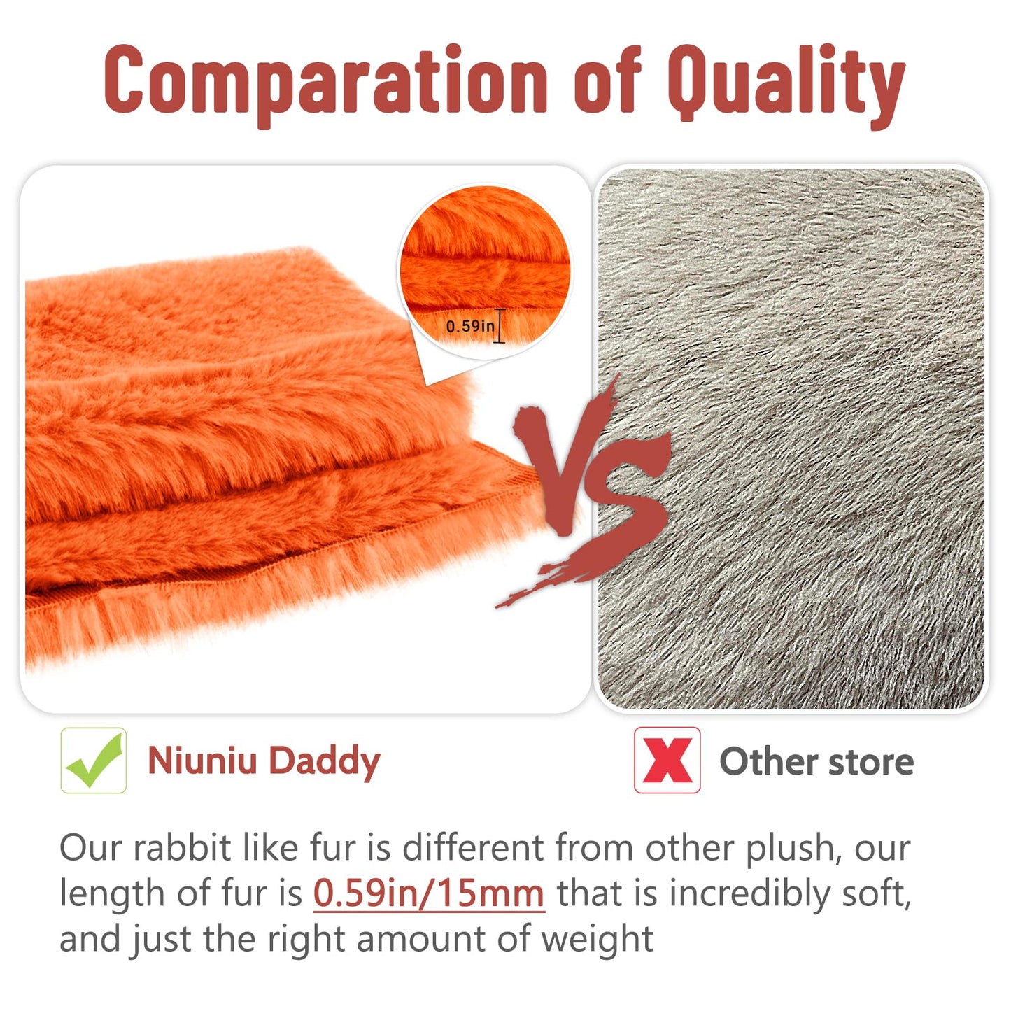 Niuniu Daddy 20-inch Giant Fox Weighted Plush – 3.3 lb Sensory Body Pillow